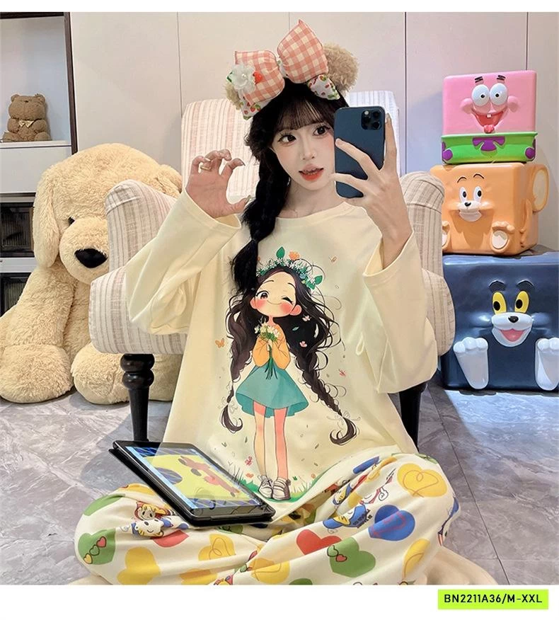 BỘ COTTON MẶC NHÀ DỄ THƯƠNG