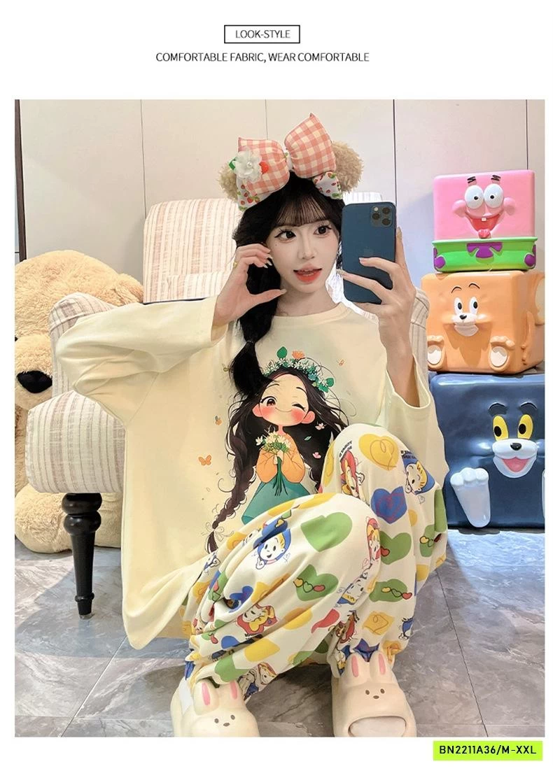 BỘ COTTON MẶC NHÀ DỄ THƯƠNG