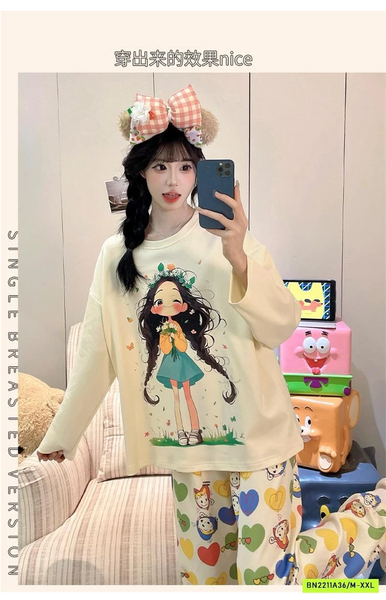 BỘ COTTON MẶC NHÀ DỄ THƯƠNG