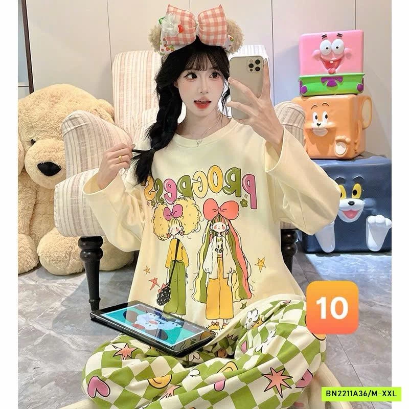 BỘ COTTON MẶC NHÀ DỄ THƯƠNG