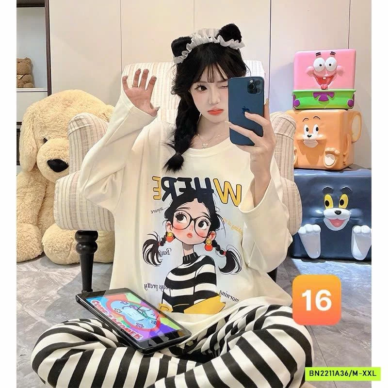 BỘ COTTON MẶC NHÀ DỄ THƯƠNG