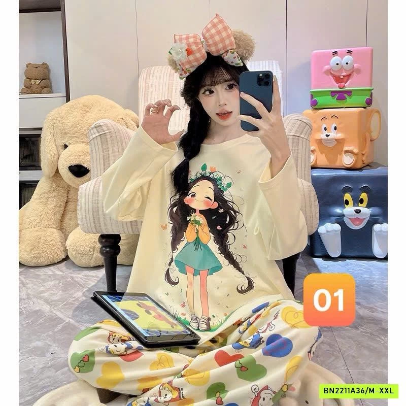 BỘ COTTON MẶC NHÀ DỄ THƯƠNG