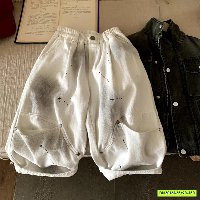 QUẦN JEANS TRẮNG LOANG TÚI GỐI