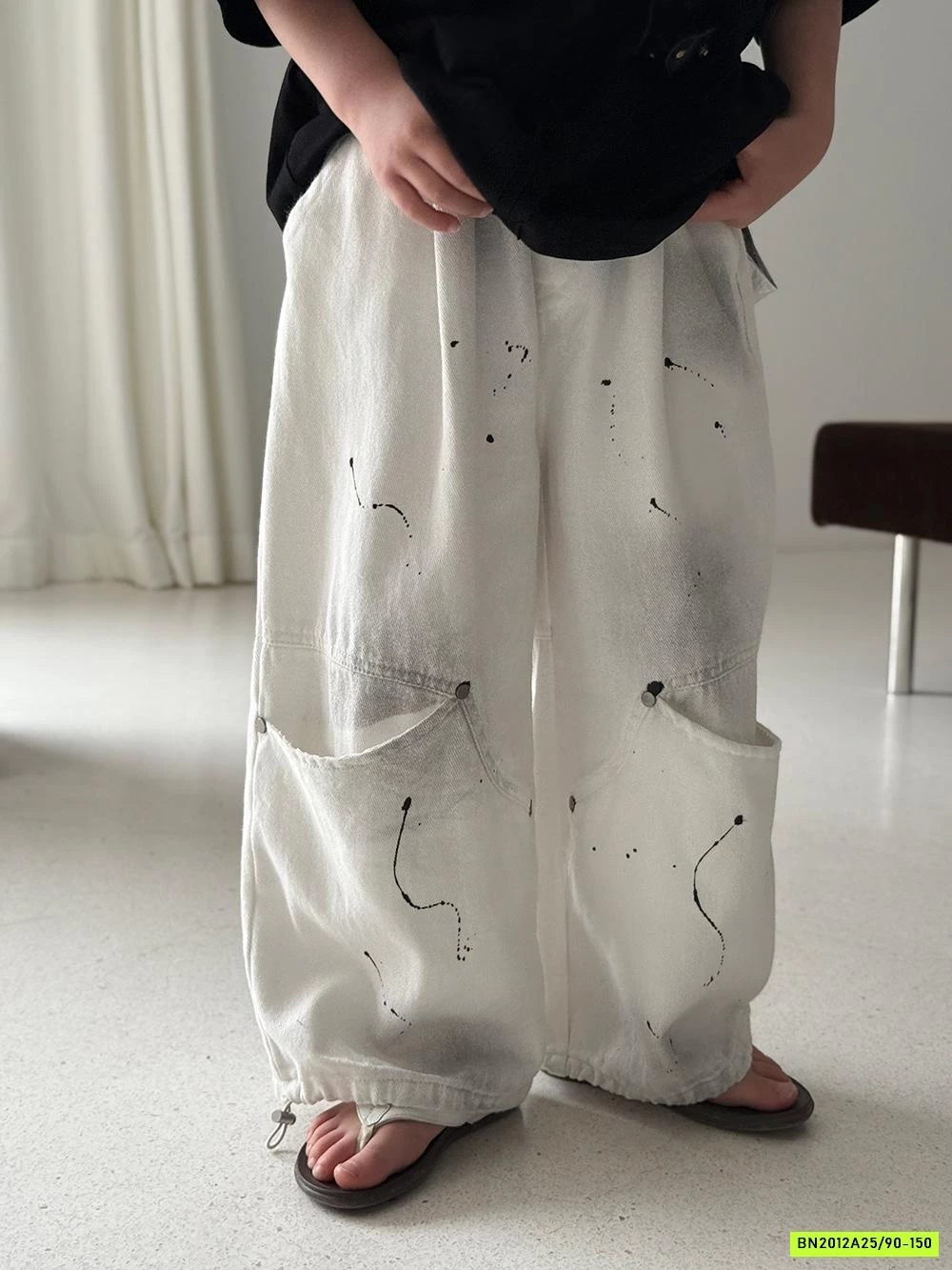 QUẦN JEANS TRẮNG LOANG TÚI GỐI