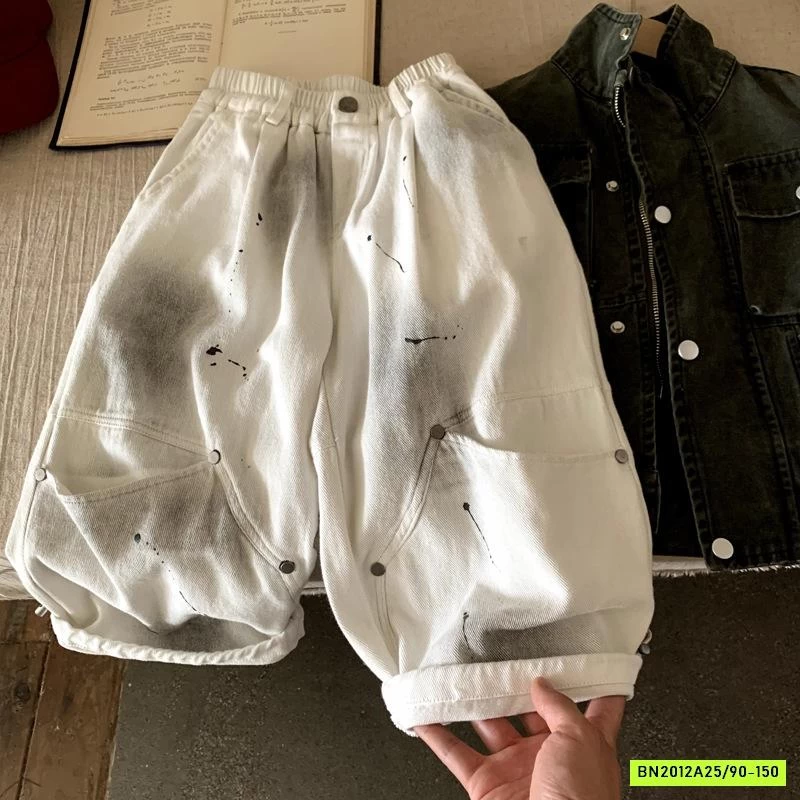 QUẦN JEANS TRẮNG LOANG TÚI GỐI