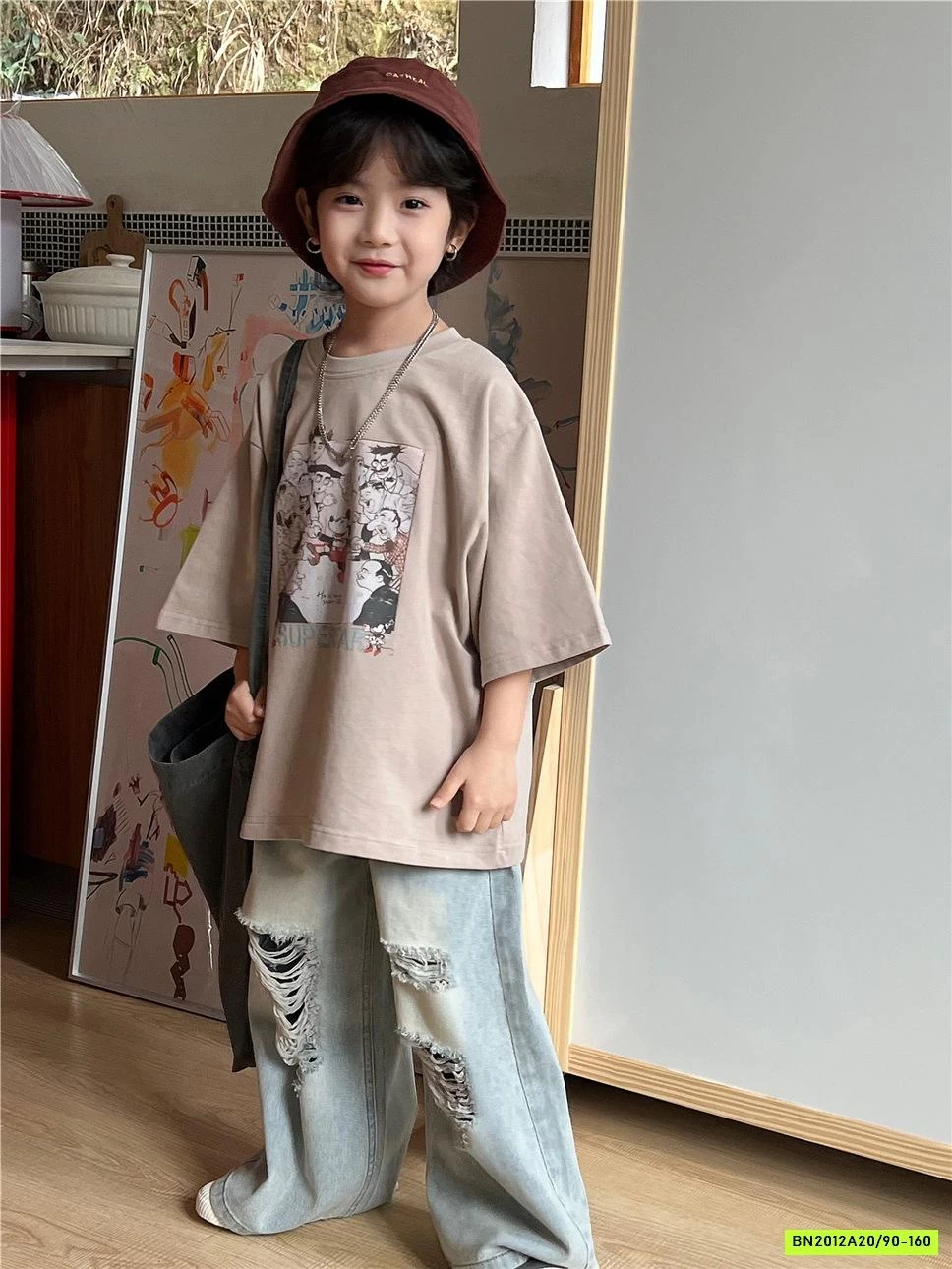 JEANS SUÔNG RÁCH BẠC GỐI SNIDOLS