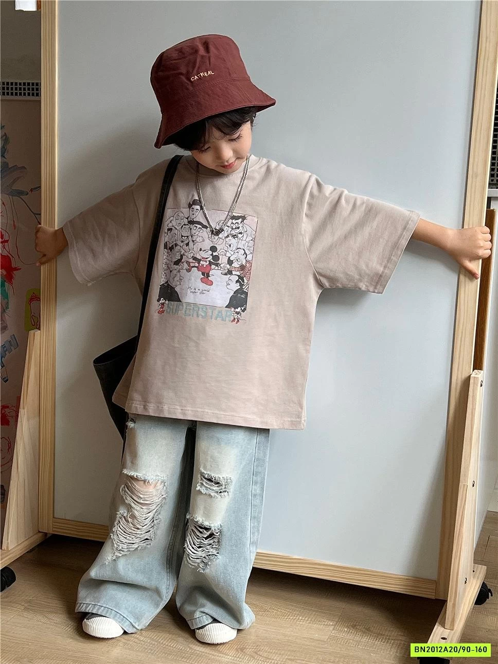 JEANS SUÔNG RÁCH BẠC GỐI SNIDOLS