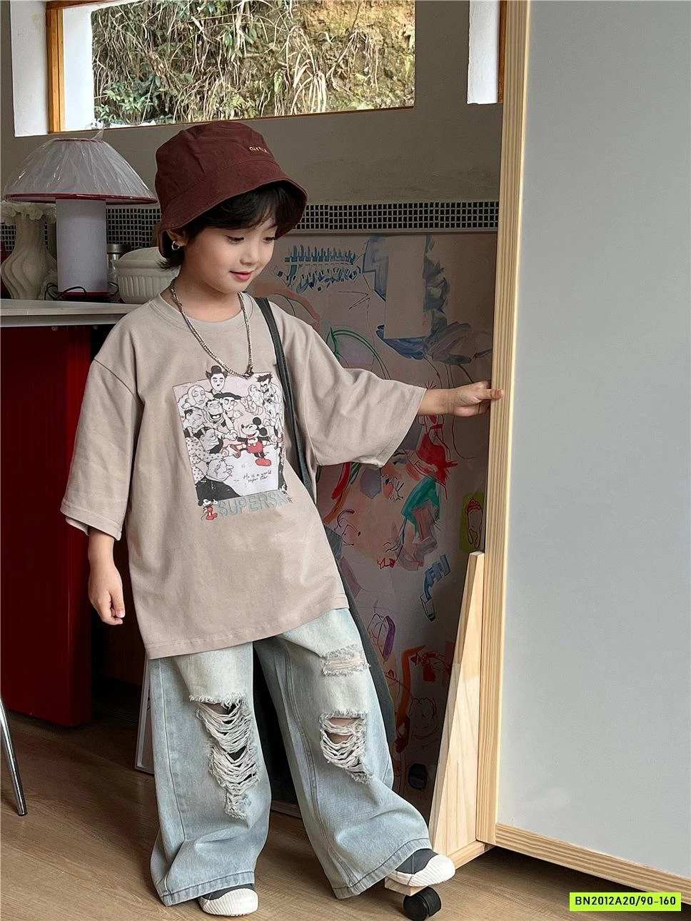 JEANS SUÔNG RÁCH BẠC GỐI SNIDOLS