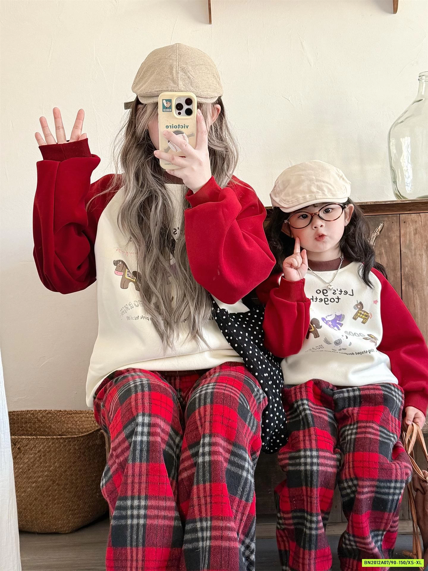 QUẦN NỈ CARO ĐỎ LÓT NHUNG