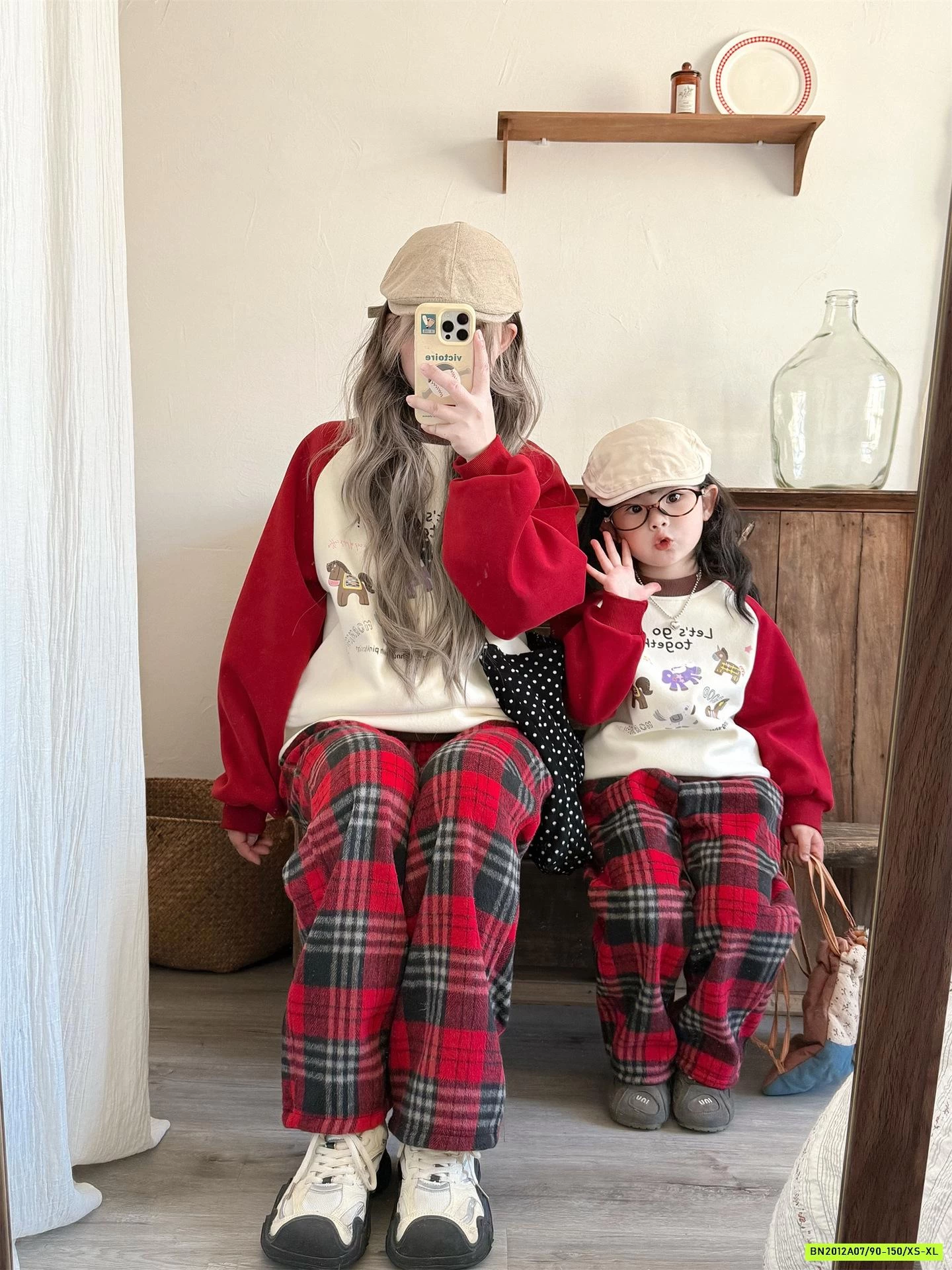 QUẦN NỈ CARO ĐỎ LÓT NHUNG