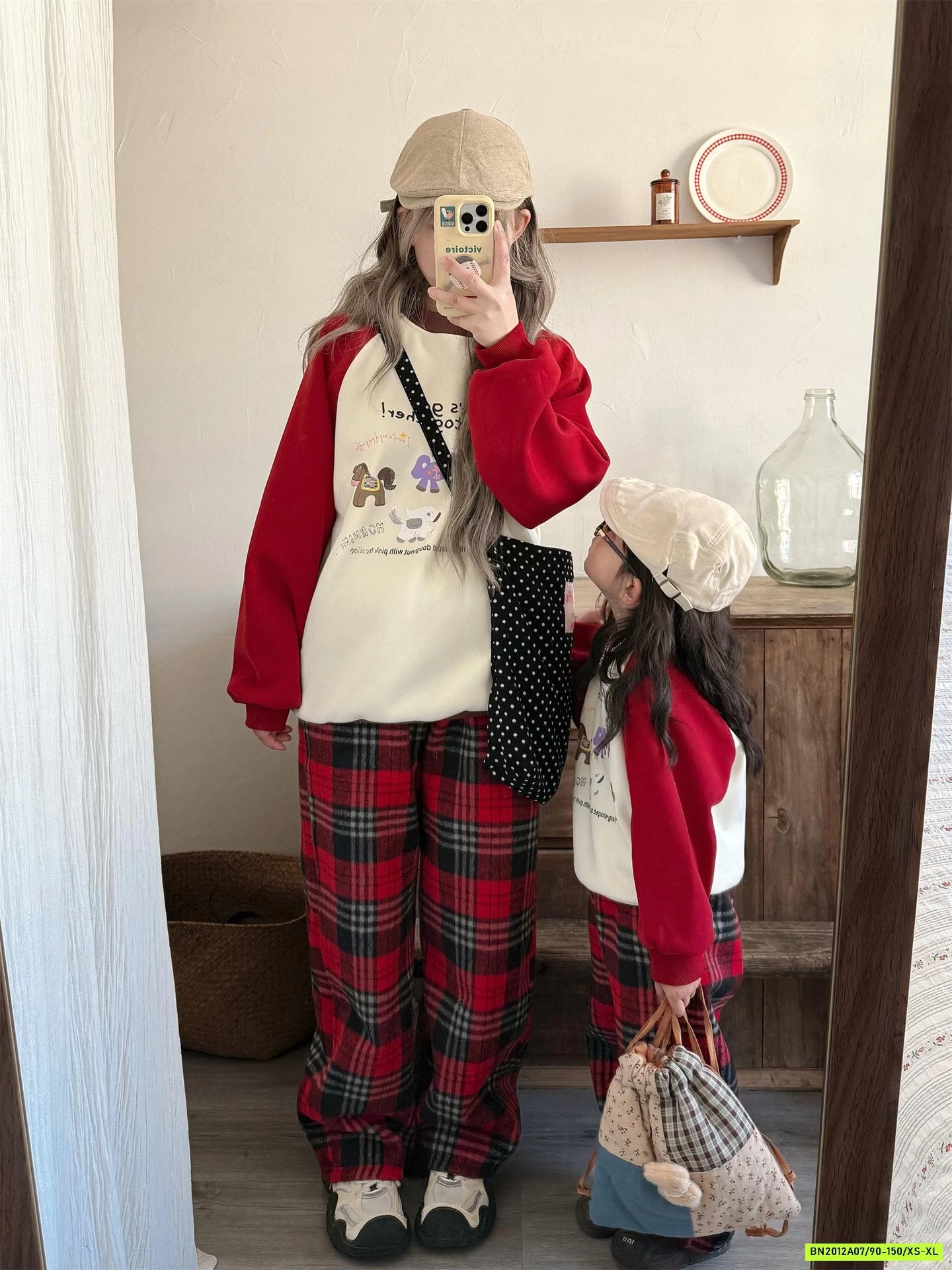 QUẦN NỈ CARO ĐỎ LÓT NHUNG