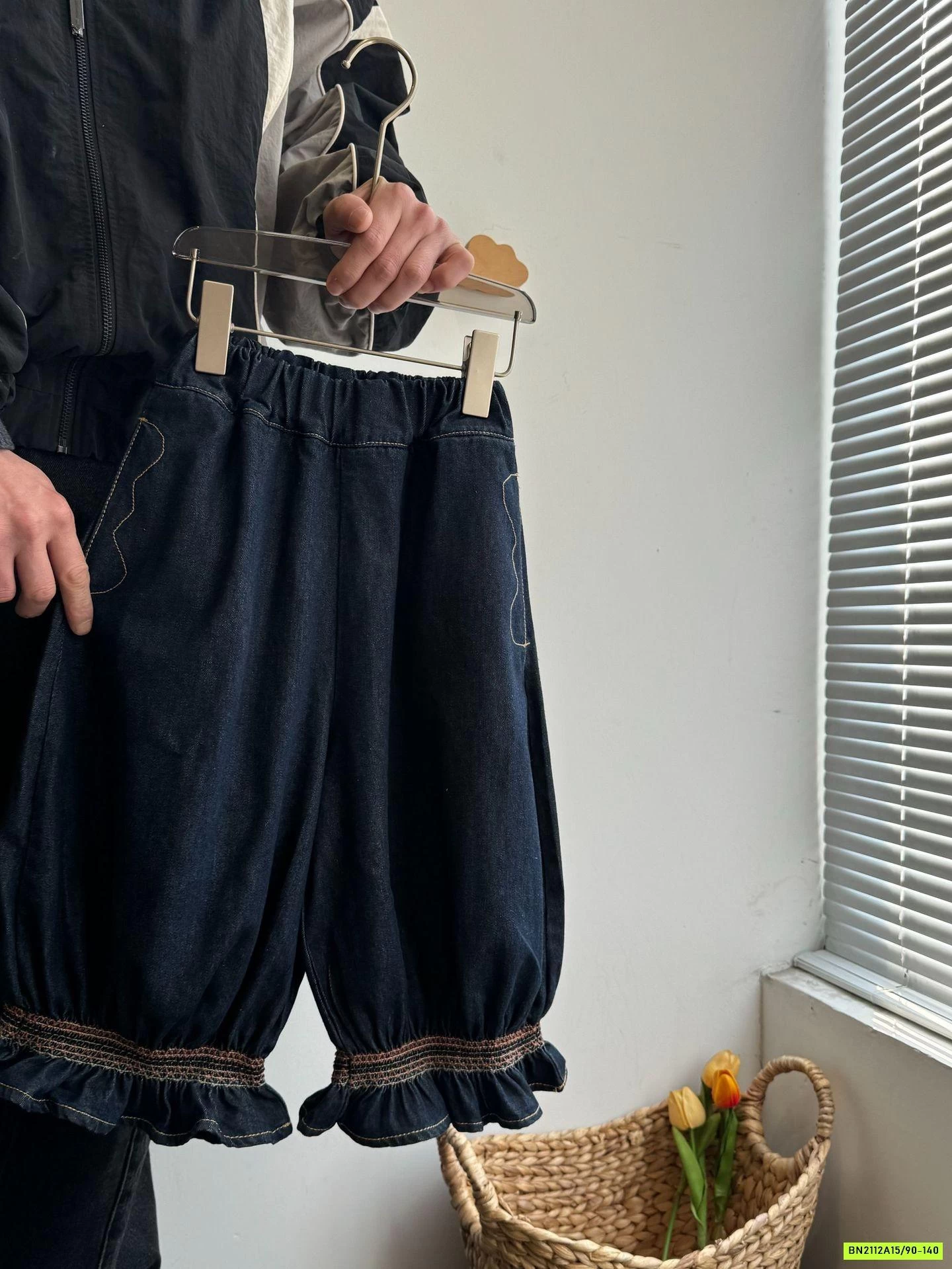 ÁO THÊU MIX JEANS BO GẤU