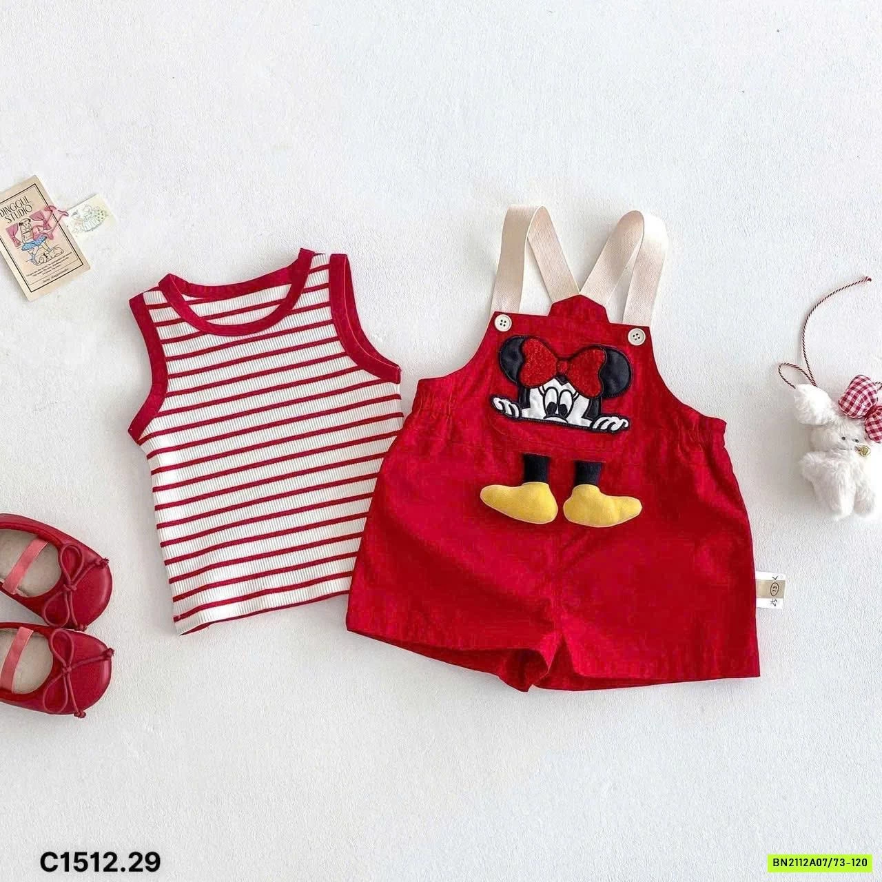 SÉT YẾM MICKEY ĐỎ KUTE