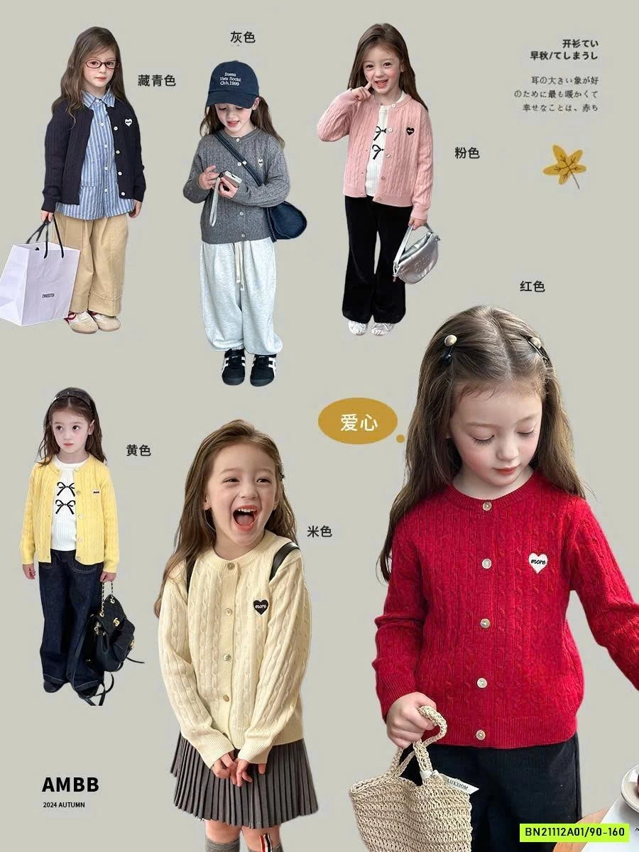 CARDIGAN THÊU TRÁI TIM 24Y159 AMBB