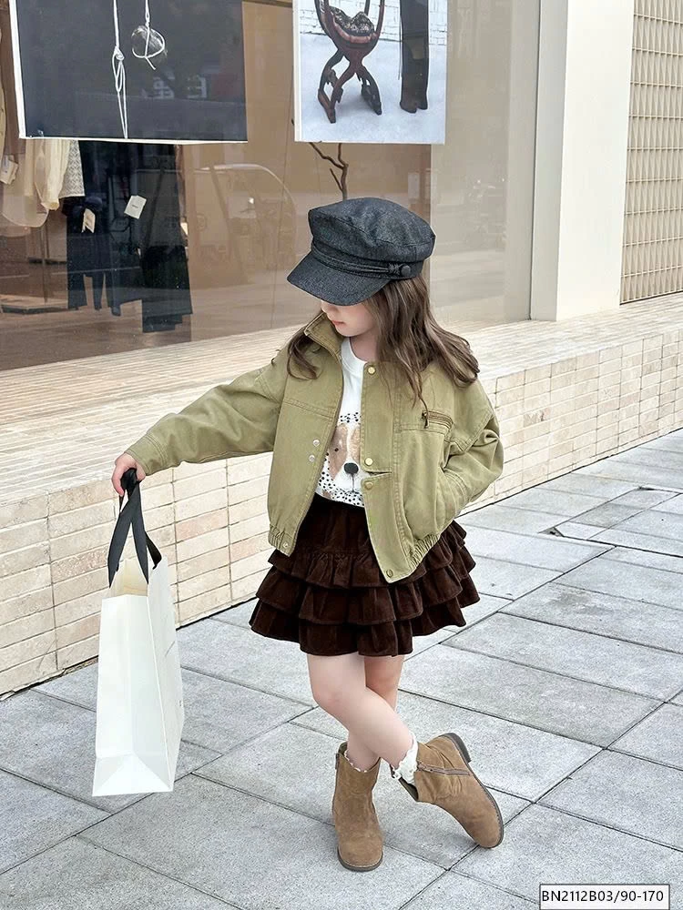 CHÂN VÁY NHUNG TẦNG BÈO AMBB 25G041