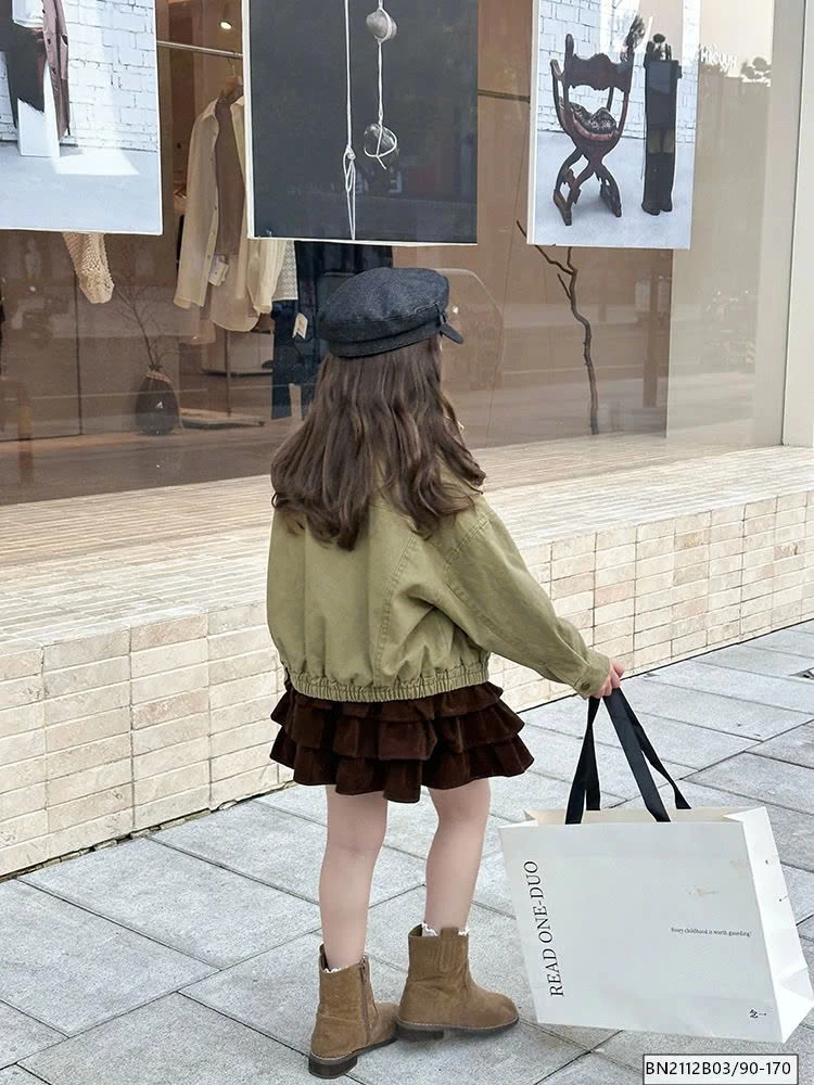 CHÂN VÁY NHUNG TẦNG BÈO AMBB 25G041