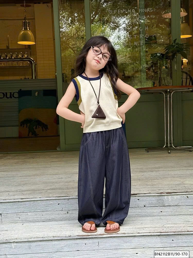 SÉT ÁO LEN 3 LỖ MIX QUẦN JEAN SUÔNG AMBB 25C176