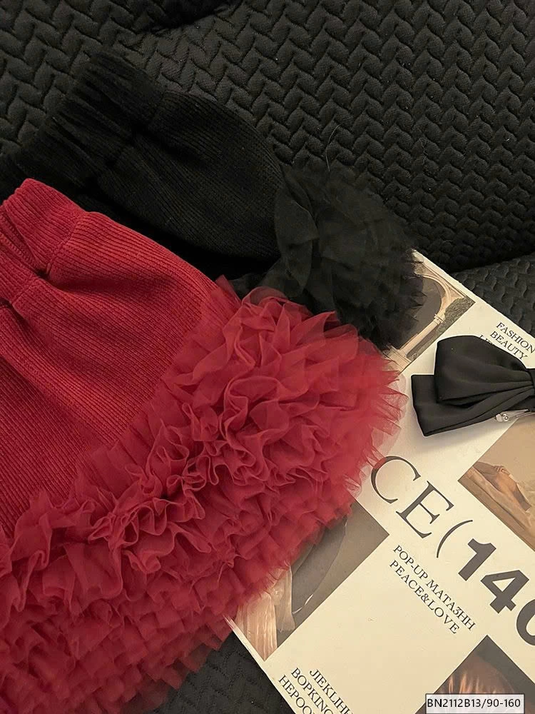 ĐẦM NHUNG TUTU LÓT LÔNG ẤM ÁP AMBB 24B008