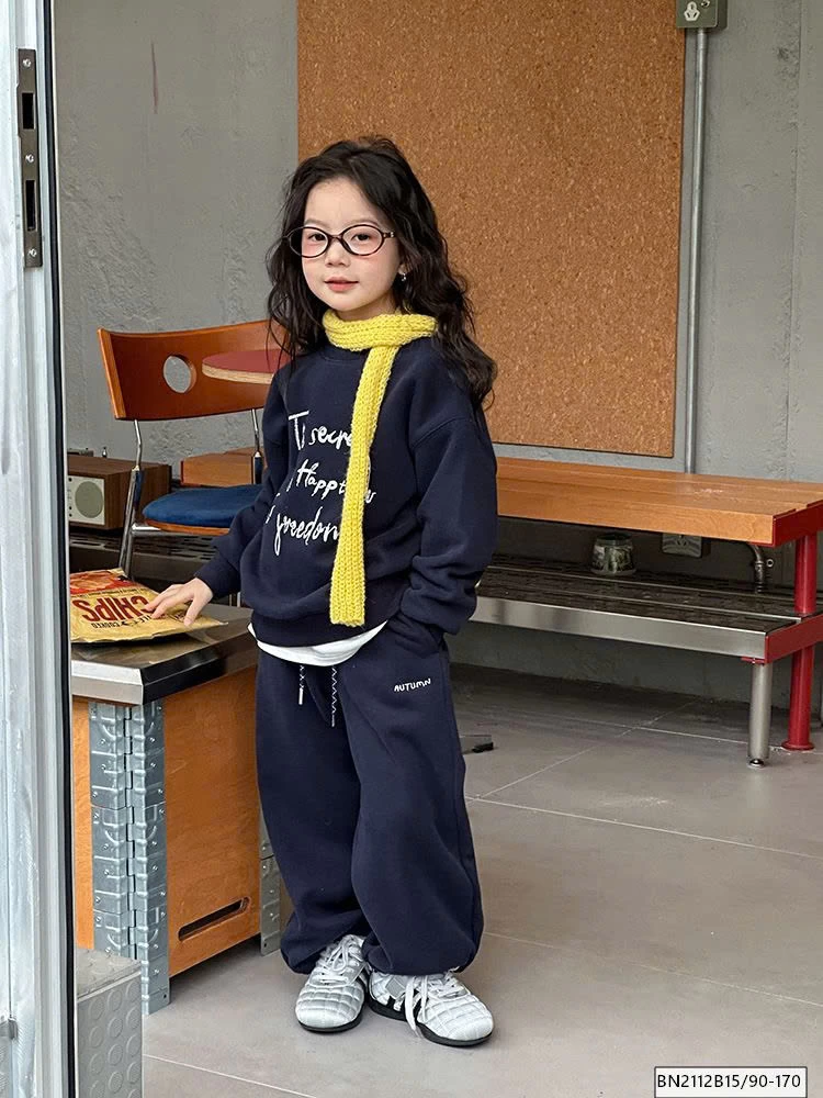 BỘ NỈ IN CHỮ LÓT LÔNG AMBB 25C176