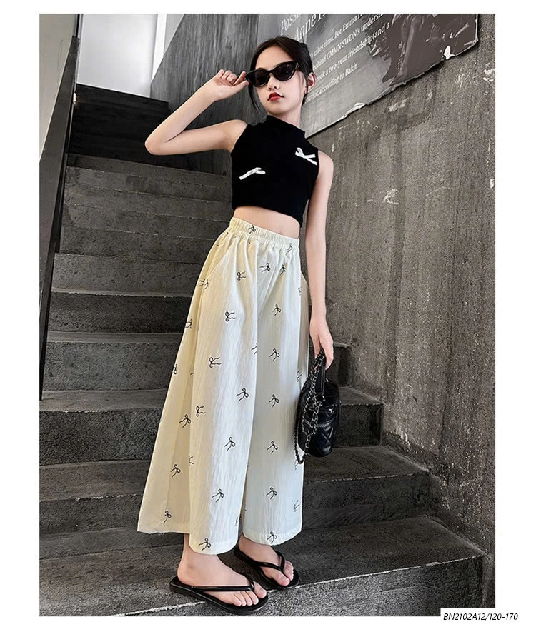 QUẦN ỐNG RỘNG IN NƠ