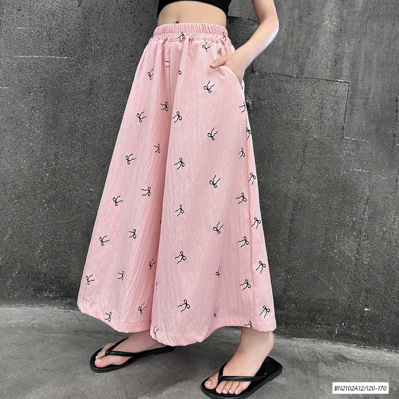 QUẦN ỐNG RỘNG IN NƠ