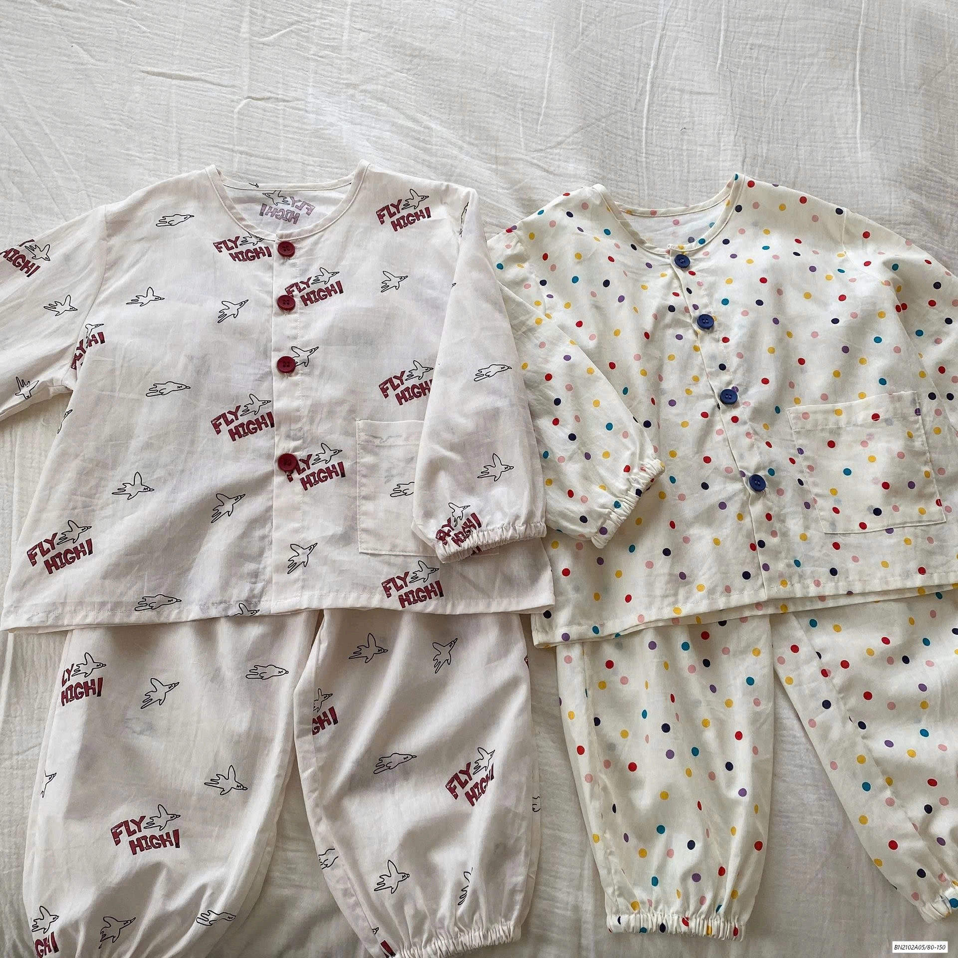 PIZAMA THÔ MỀM DÀI TAY