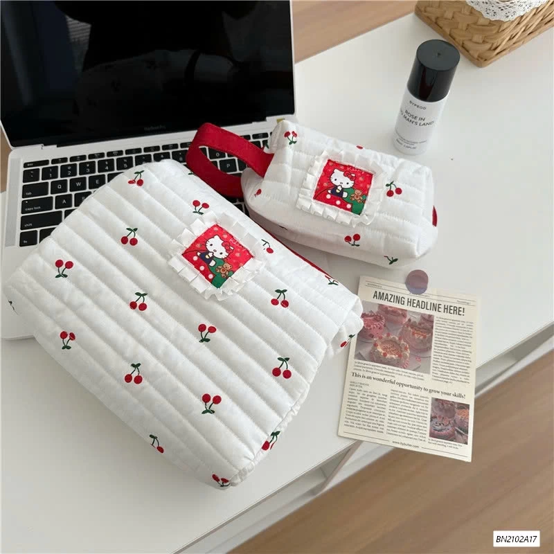 BỘ 3 TÚI ĐỰNG MỸ PHẦM TRẦN HOA TIẾT