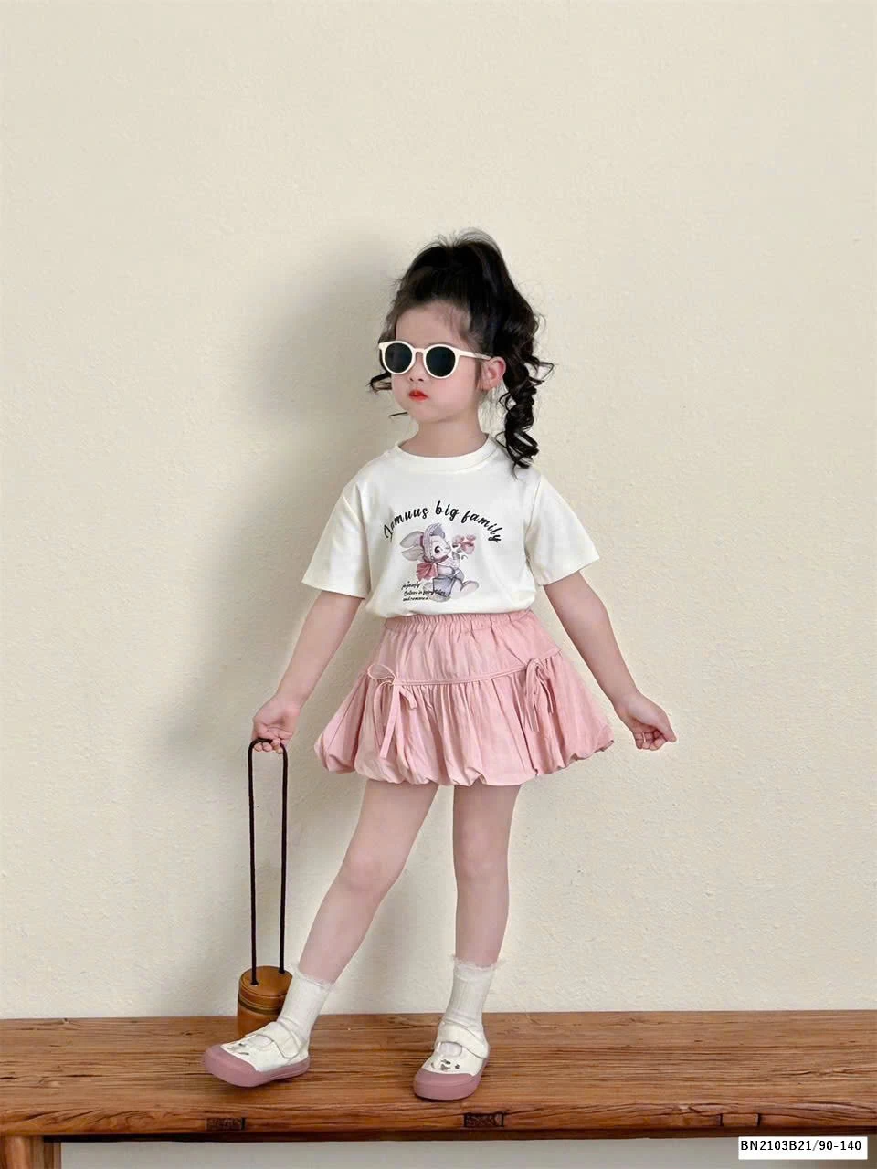 SÉT ÁO PHÔNG MIX CHÂN VÁY BÍ BÉ GÁI