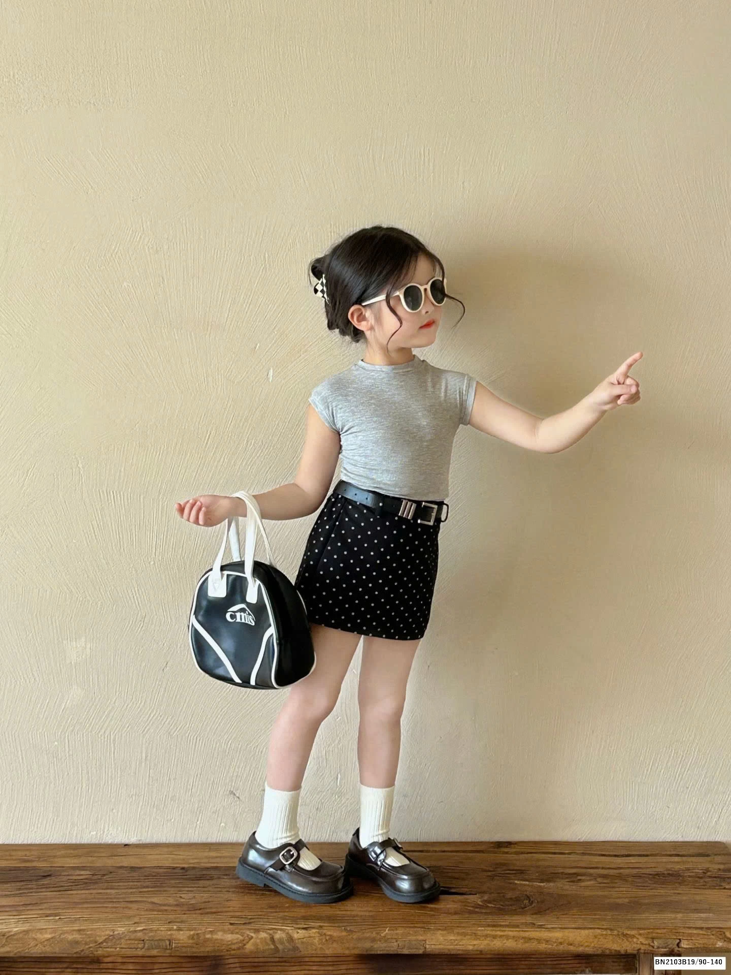 SÉT ÁO THUN MIX CHÂN VÁY CHẤM BI