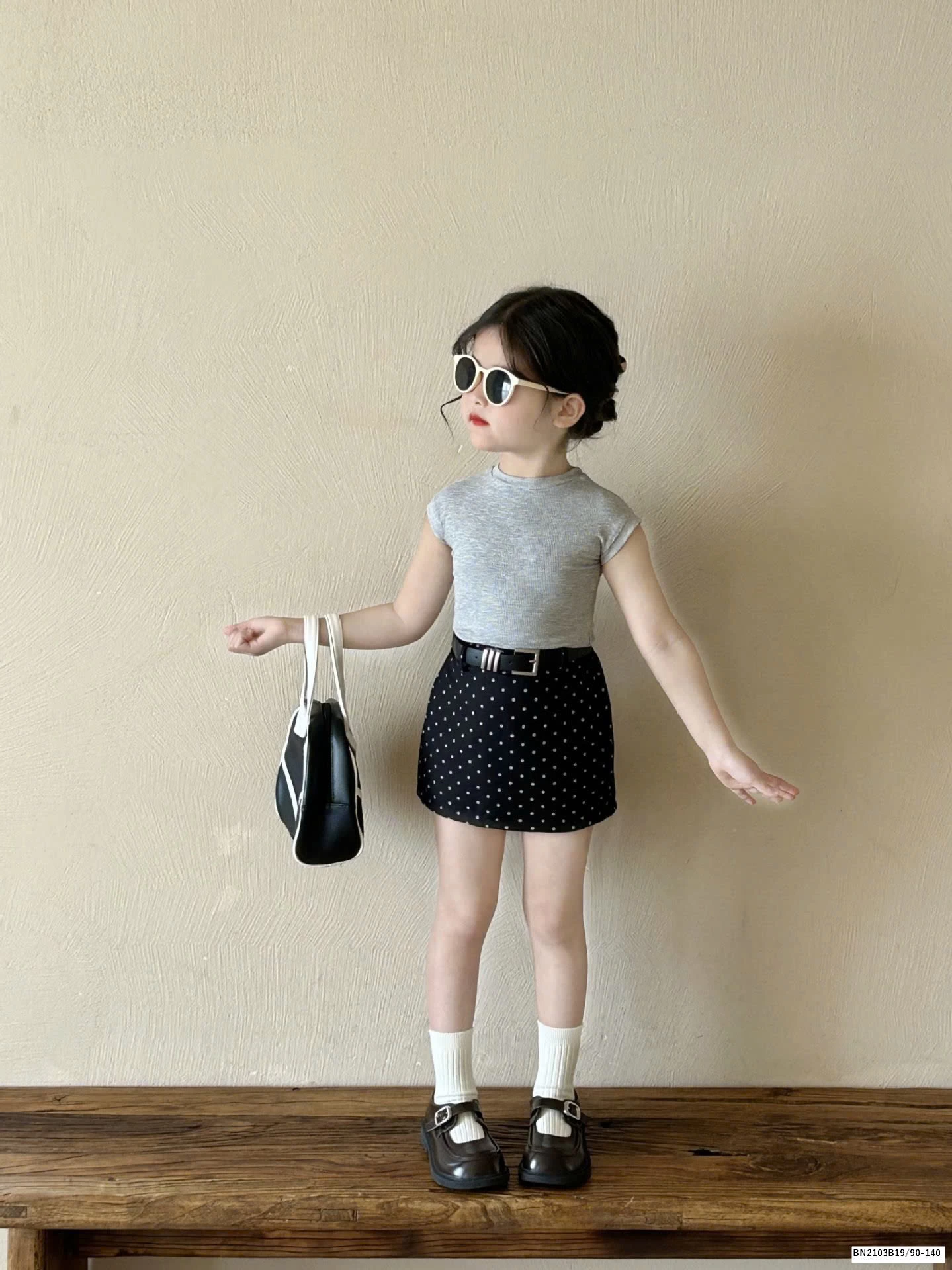 SÉT ÁO THUN MIX CHÂN VÁY CHẤM BI