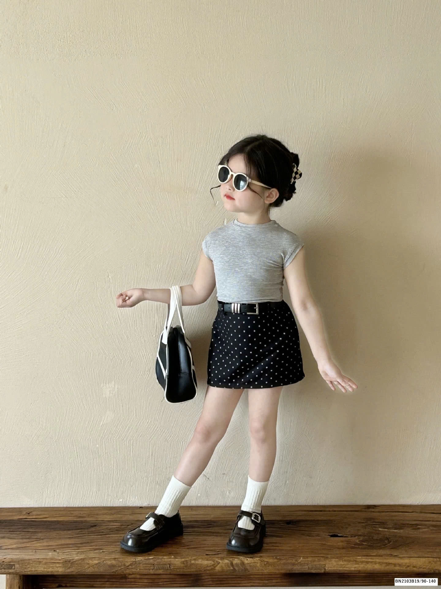 SÉT ÁO THUN MIX CHÂN VÁY CHẤM BI