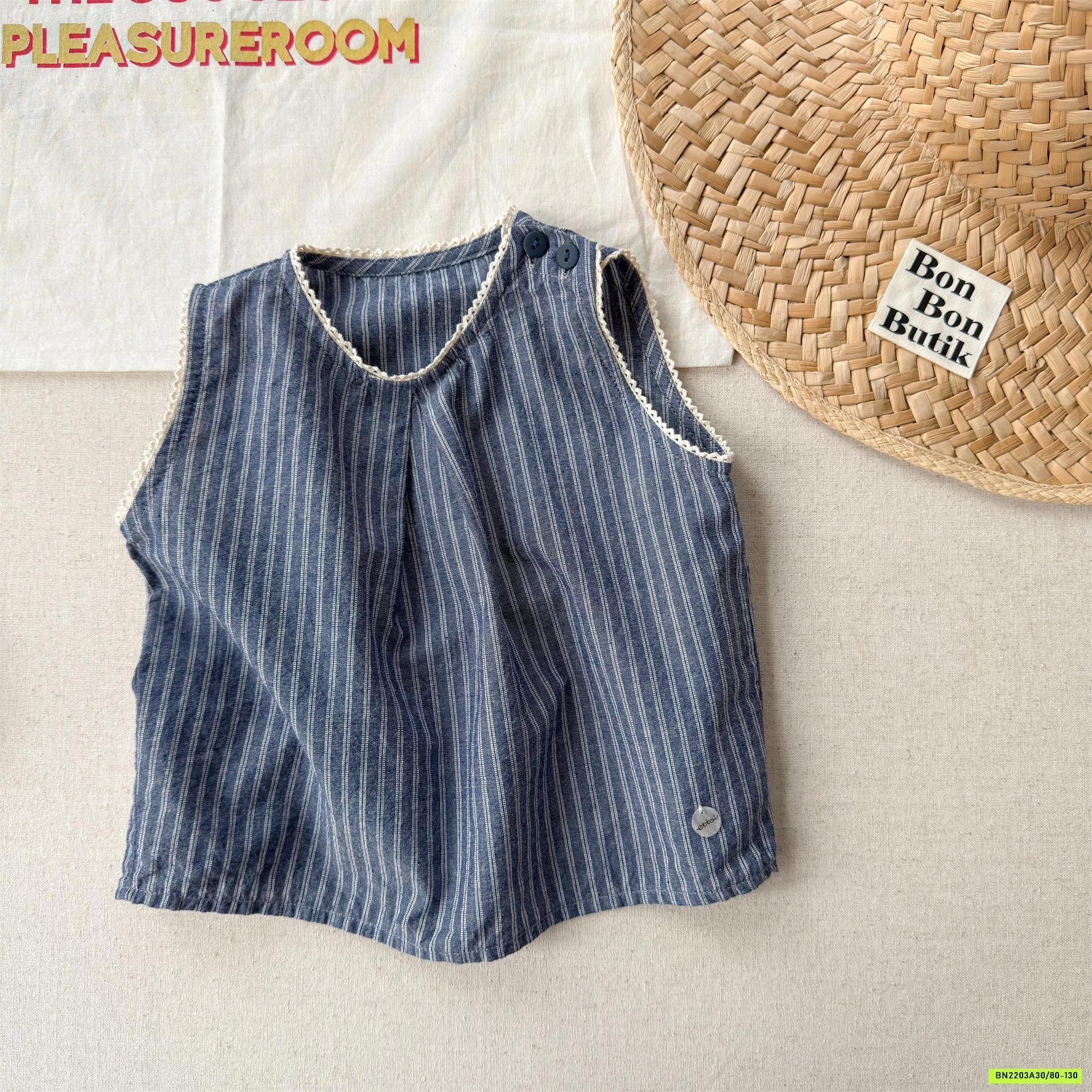 SƠ MI KẺ SỌC SÁT NÁCH VIỀN REN