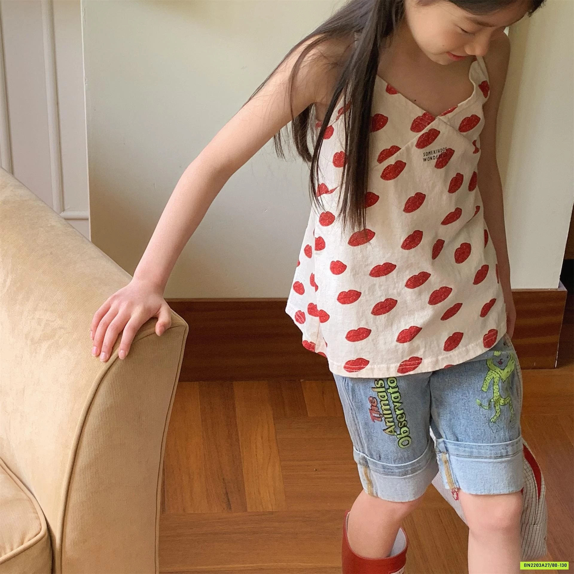 JEANS LỬNG THÊU DÁNG SKINNY 6226 ADBABY