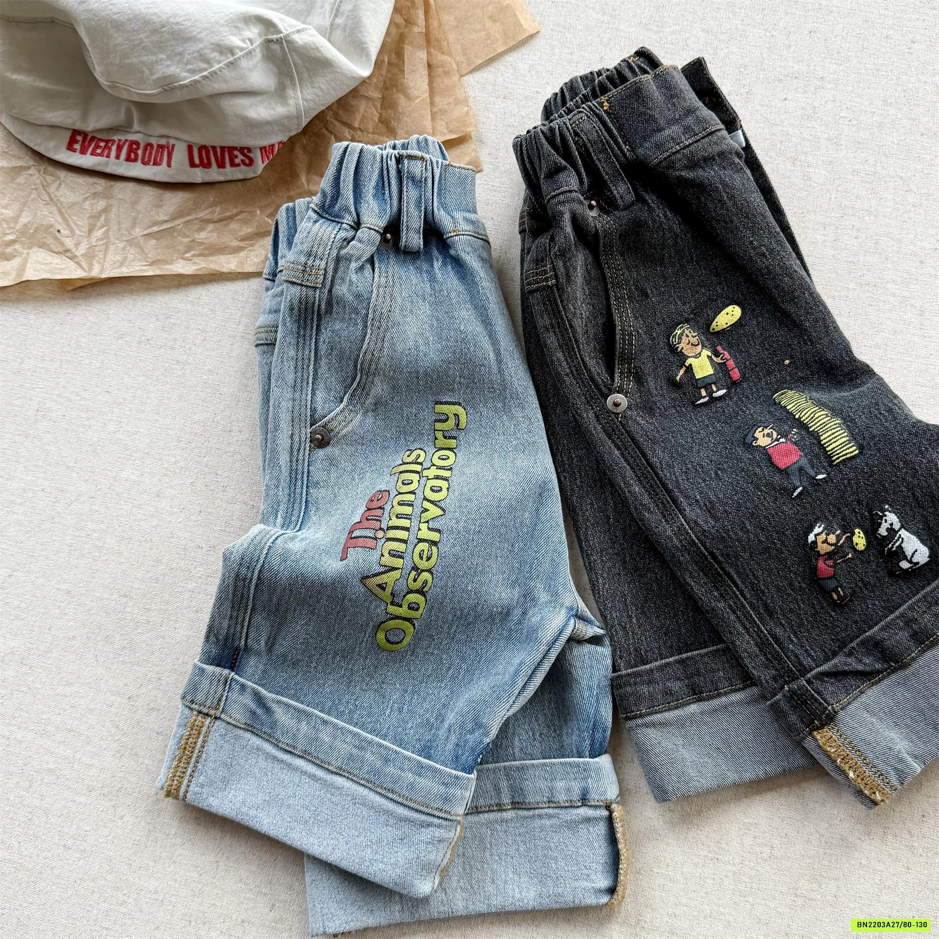 JEANS LỬNG THÊU DÁNG SKINNY 6226 ADBABY