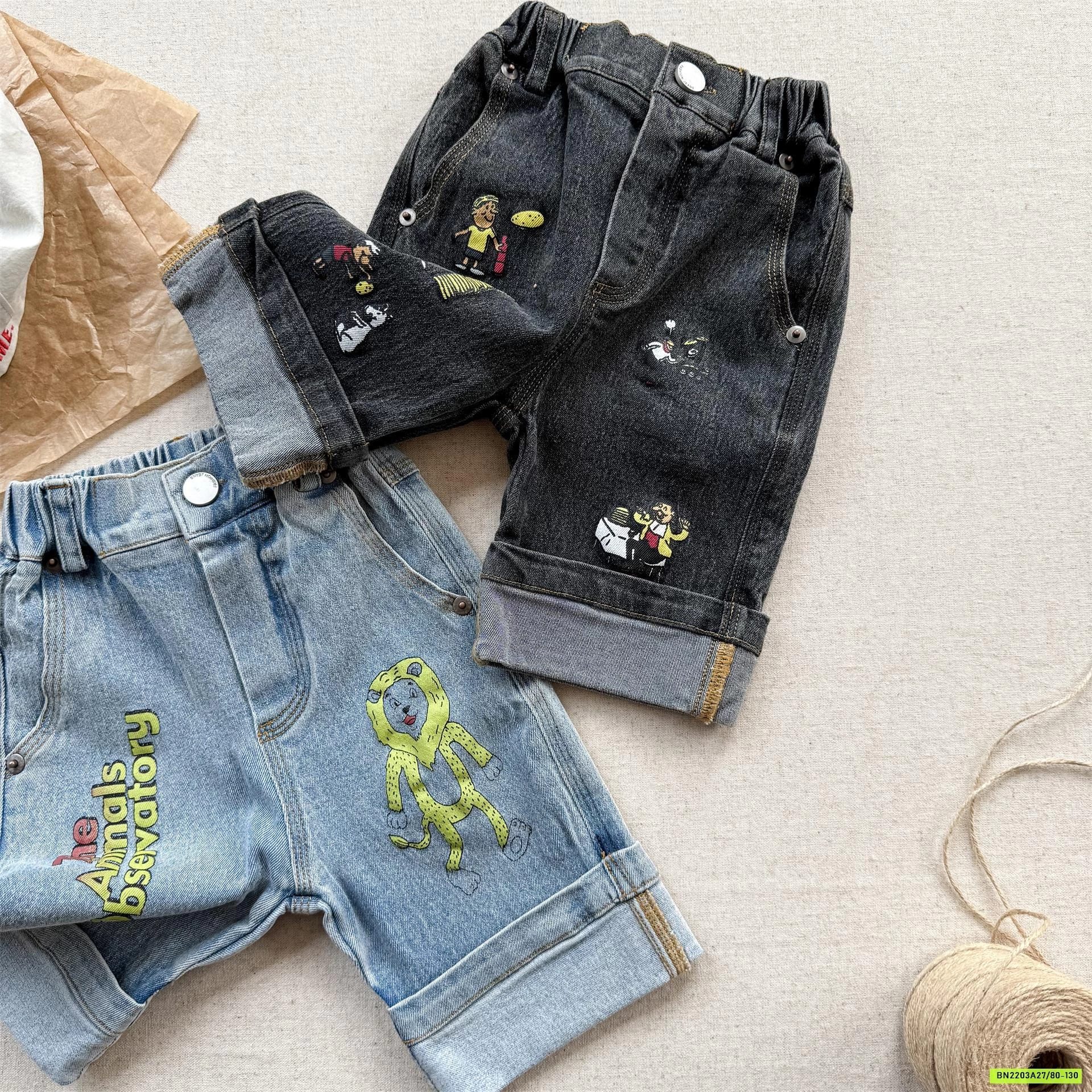 JEANS LỬNG THÊU DÁNG SKINNY 6226 ADBABY