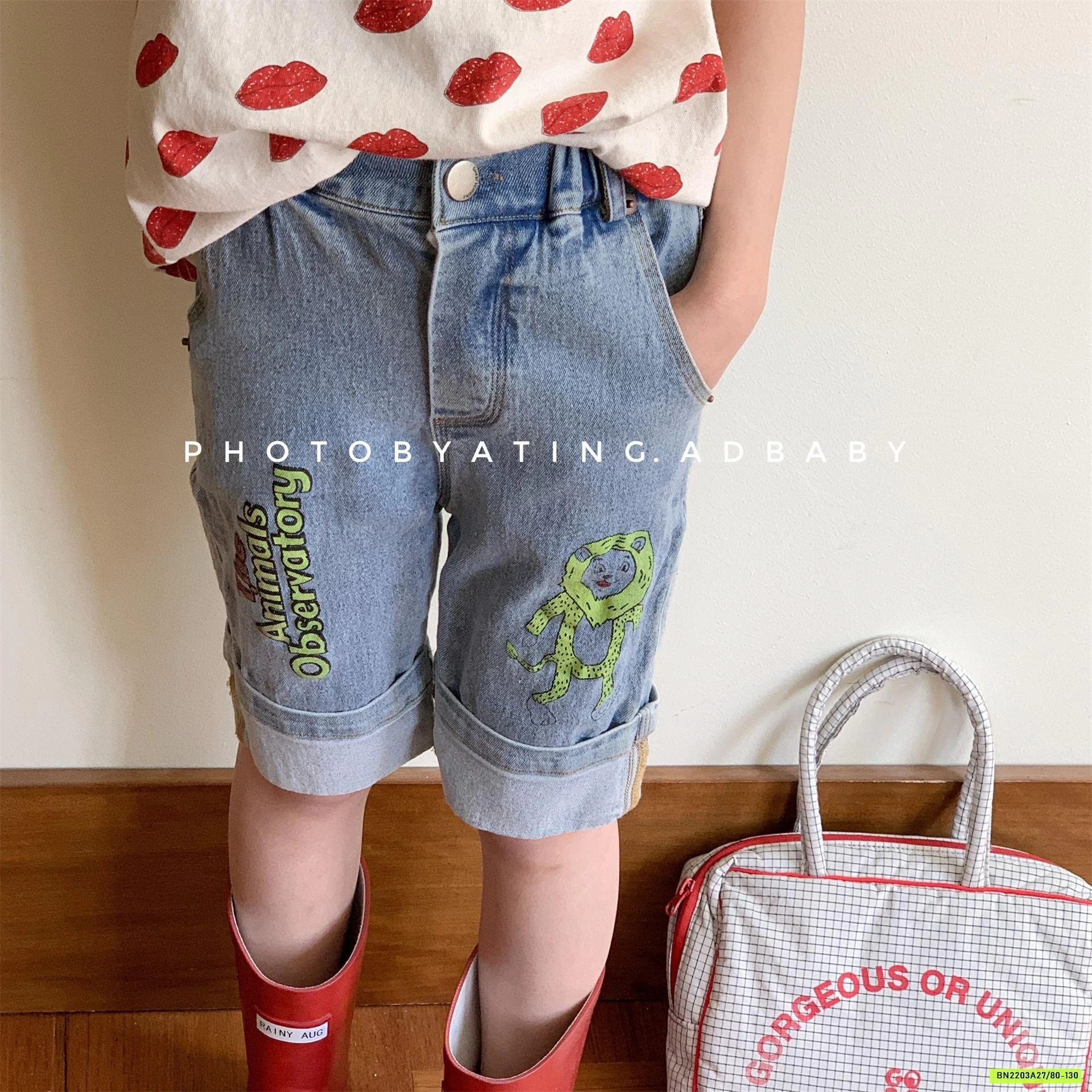JEANS LỬNG THÊU DÁNG SKINNY 6226 ADBABY