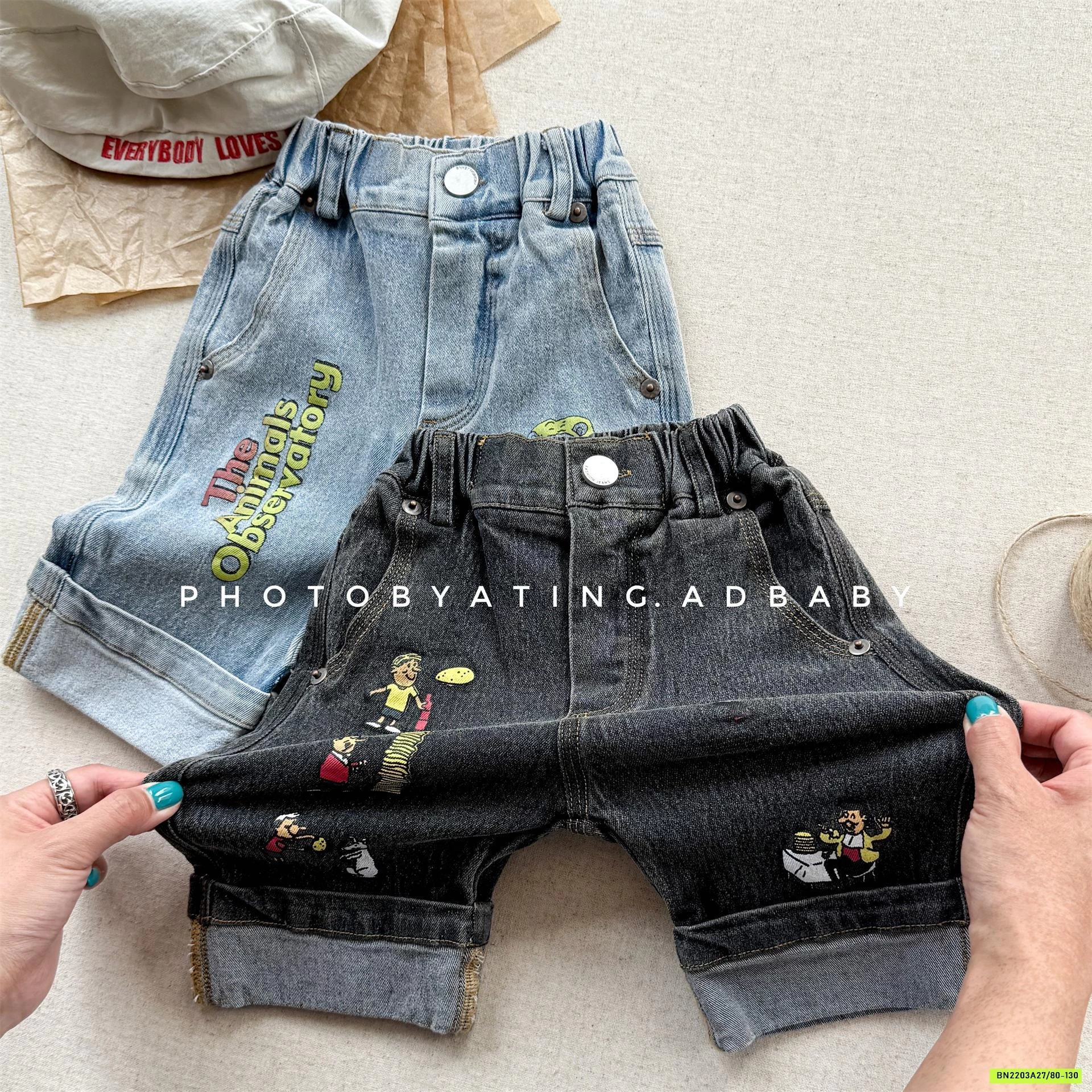 JEANS LỬNG THÊU DÁNG SKINNY 6226 ADBABY