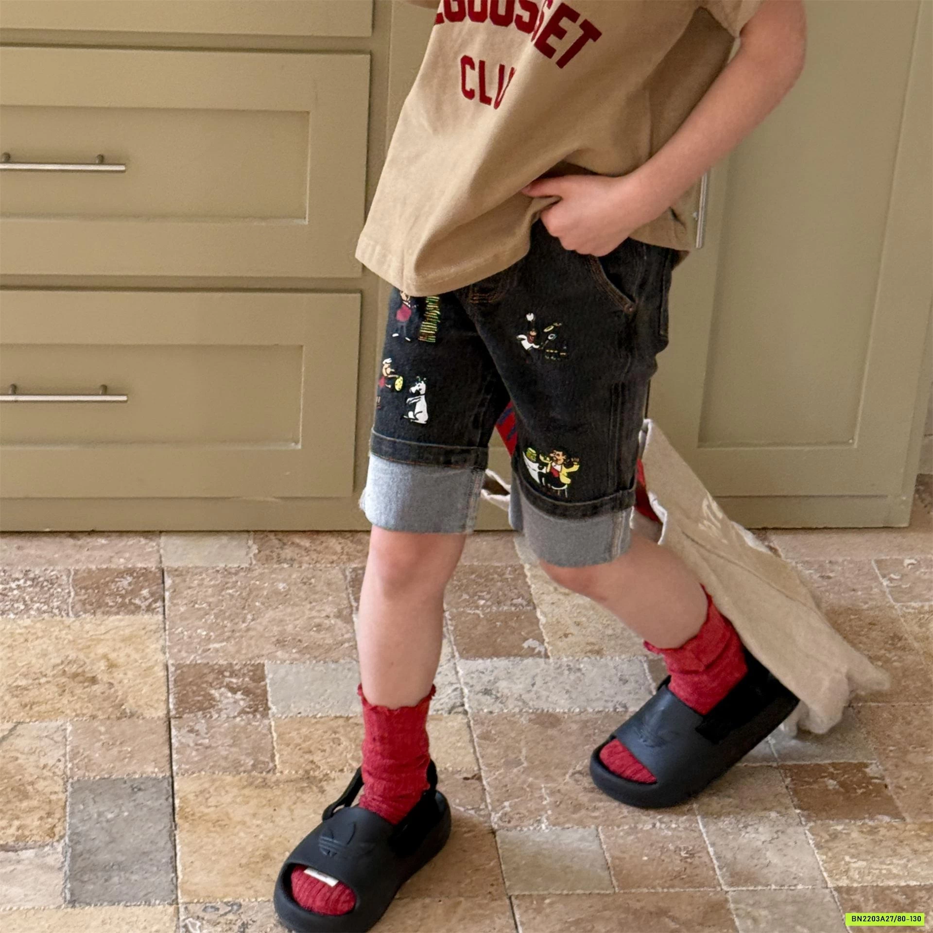 JEANS LỬNG THÊU DÁNG SKINNY 6226 ADBABY