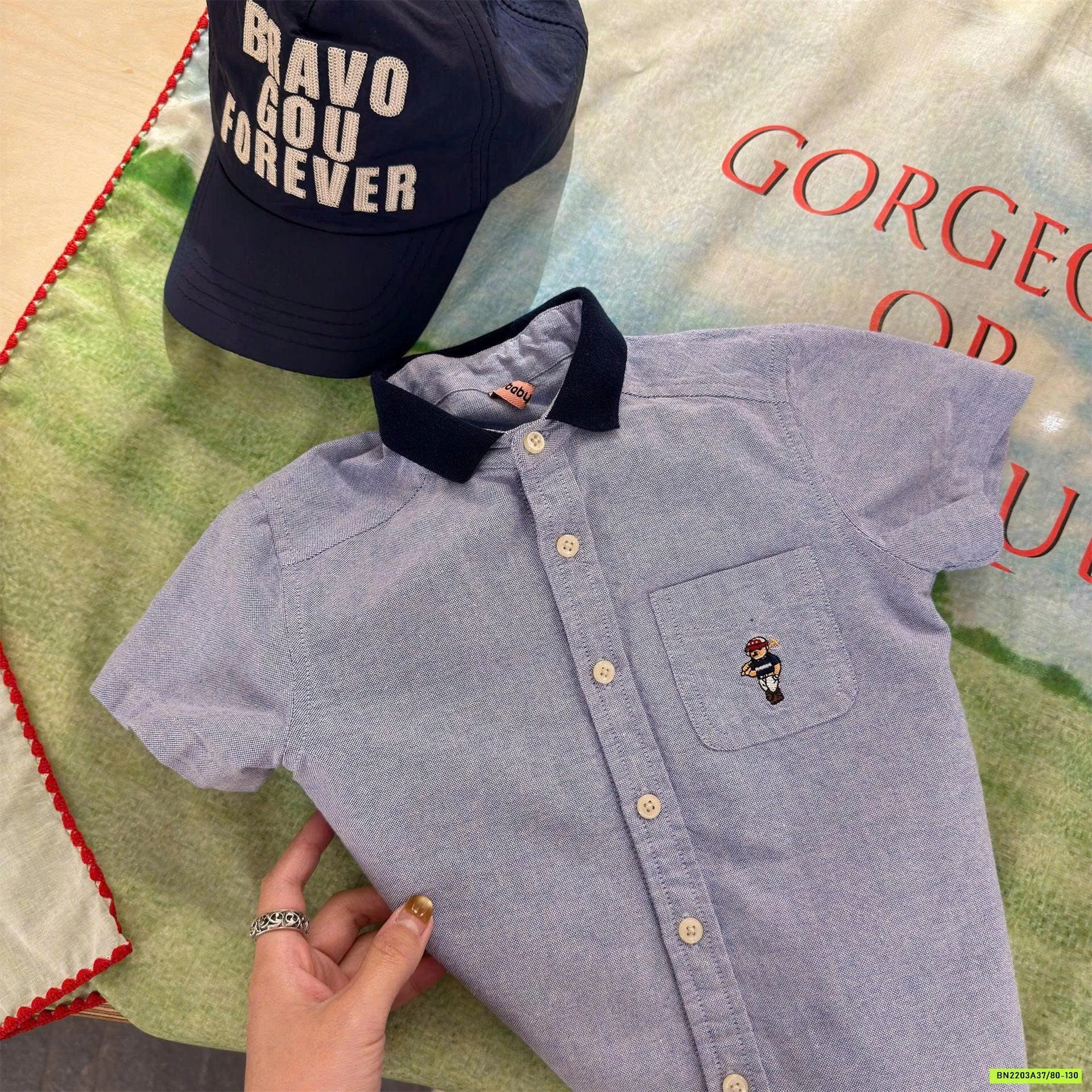 SƠ MI PHỐI CỔ THÊU GẤU ADBABY