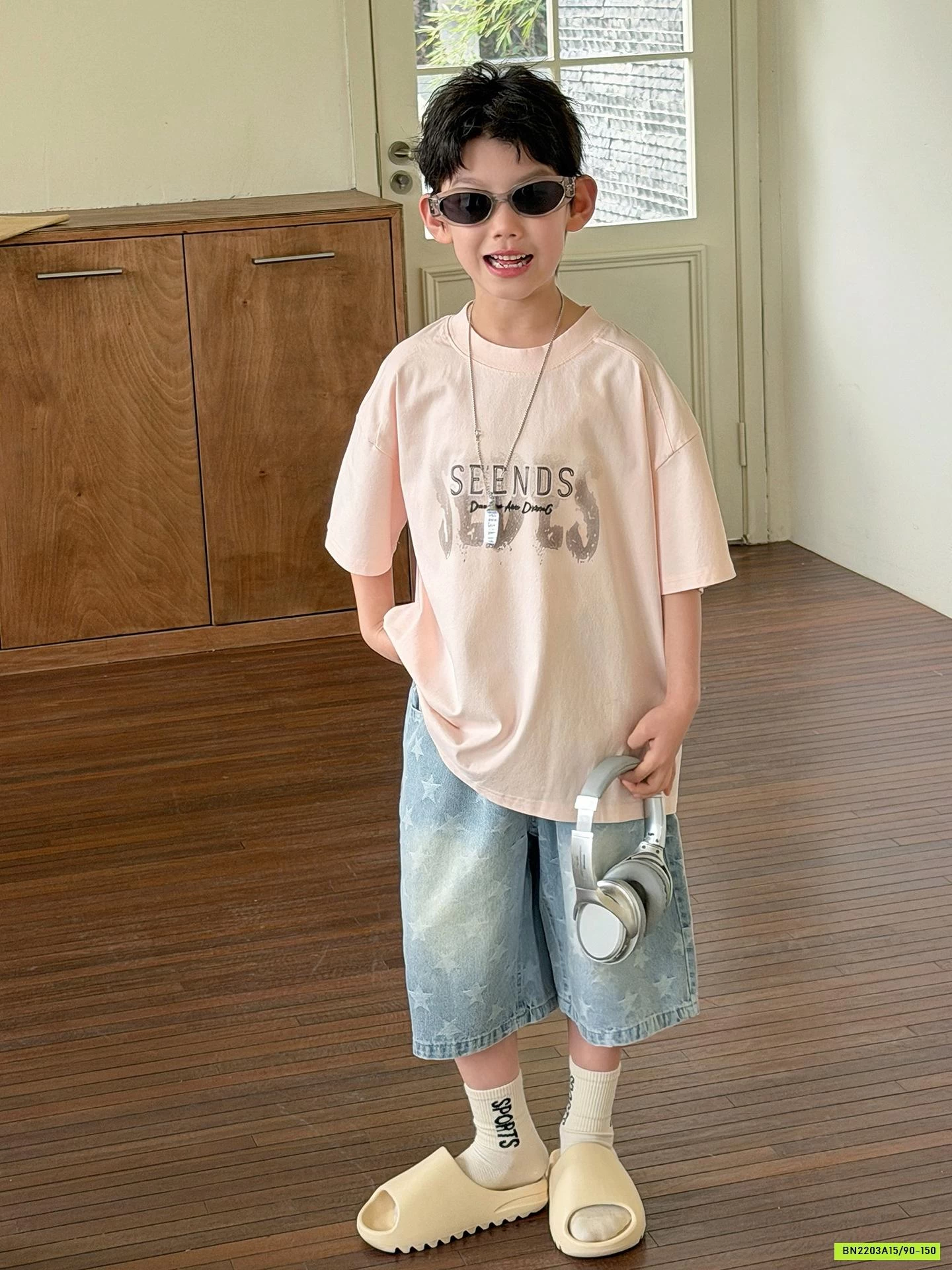 ÁO THUN HỒNG MIX SHORT JEANS