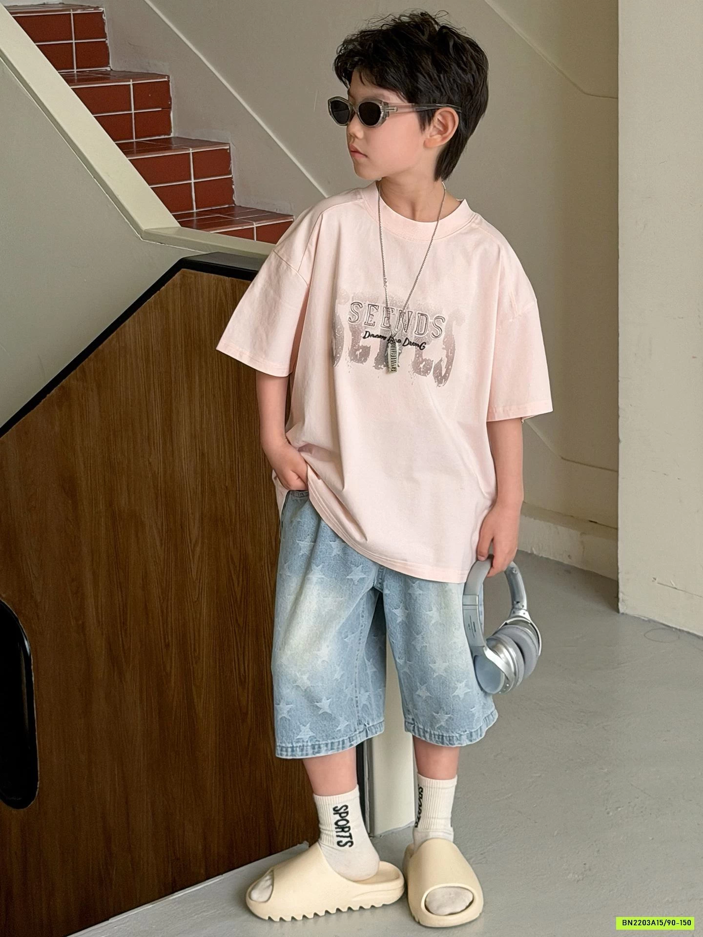 ÁO THUN HỒNG MIX SHORT JEANS