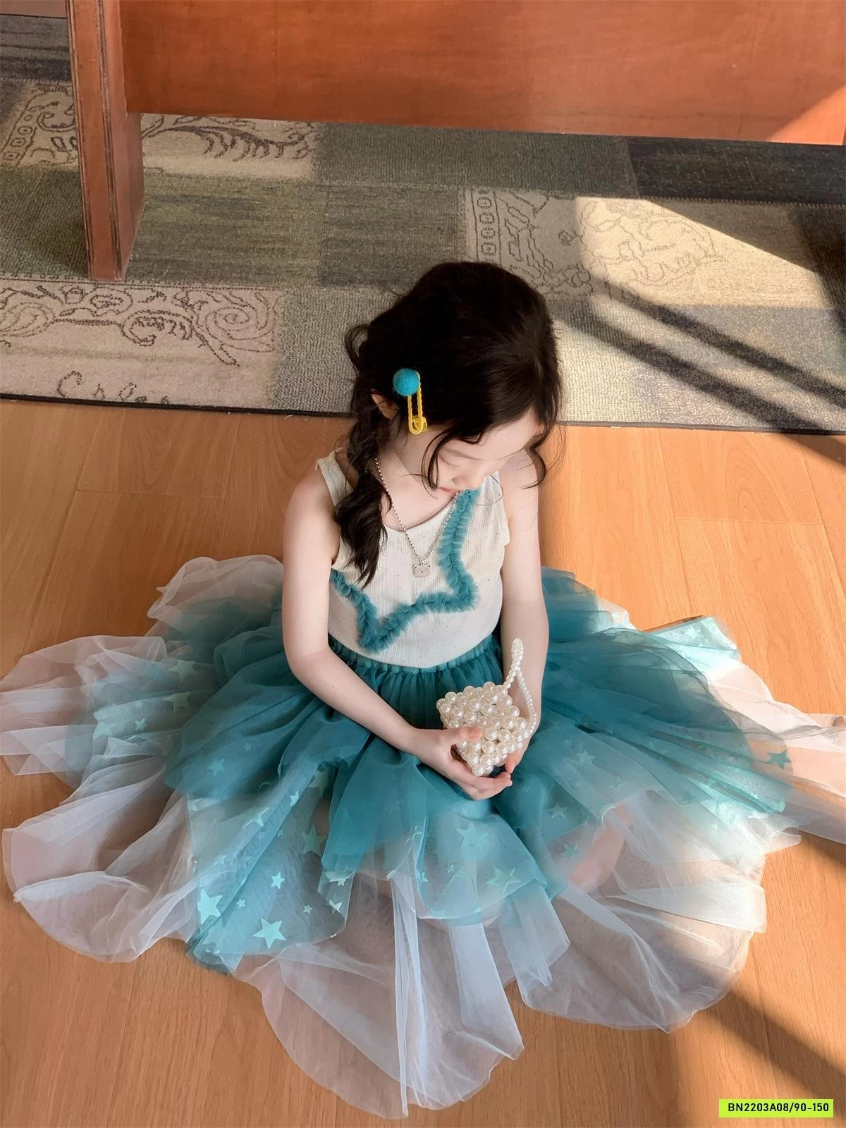 ÁO SÁT NÁCH MIX CV VOAN XANH