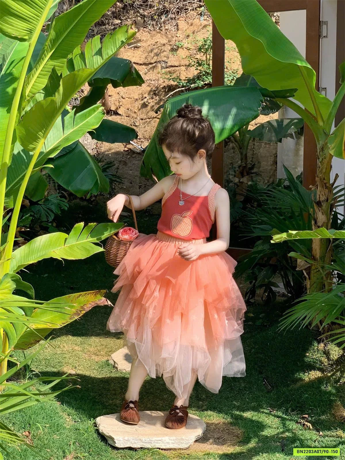 SET ÁO QUẢ TÁO & CHÂN VÁY VOAN CAM