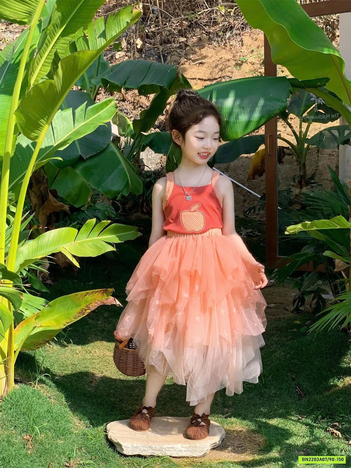 SET ÁO QUẢ TÁO & CHÂN VÁY VOAN CAM