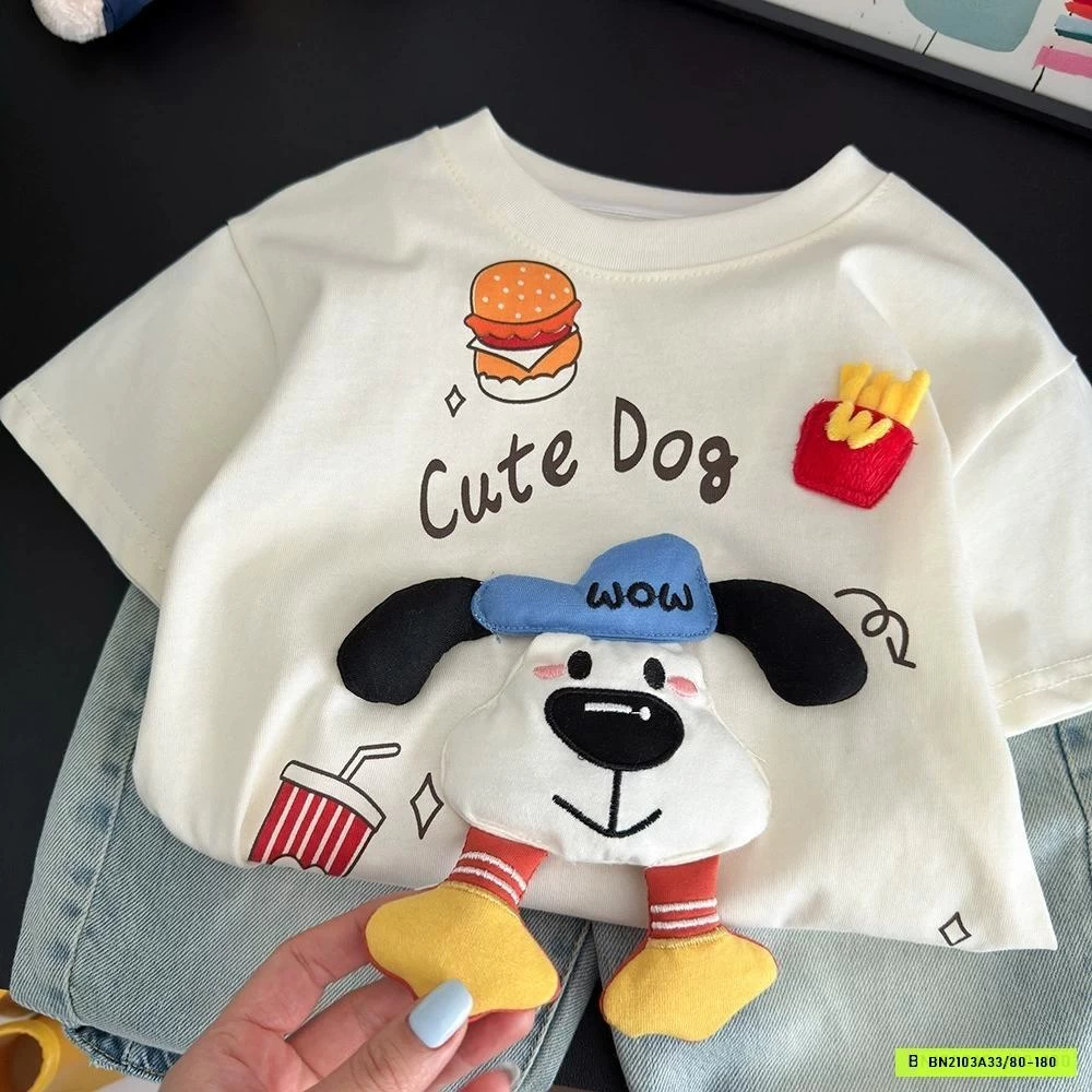 ÁO THUN GẮN GẤU BÔNG DỄ THƯƠNG