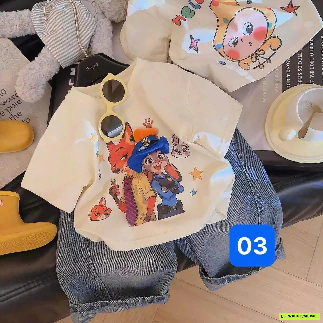 ÁO THUN GẮN GẤU BÔNG DỄ THƯƠNG