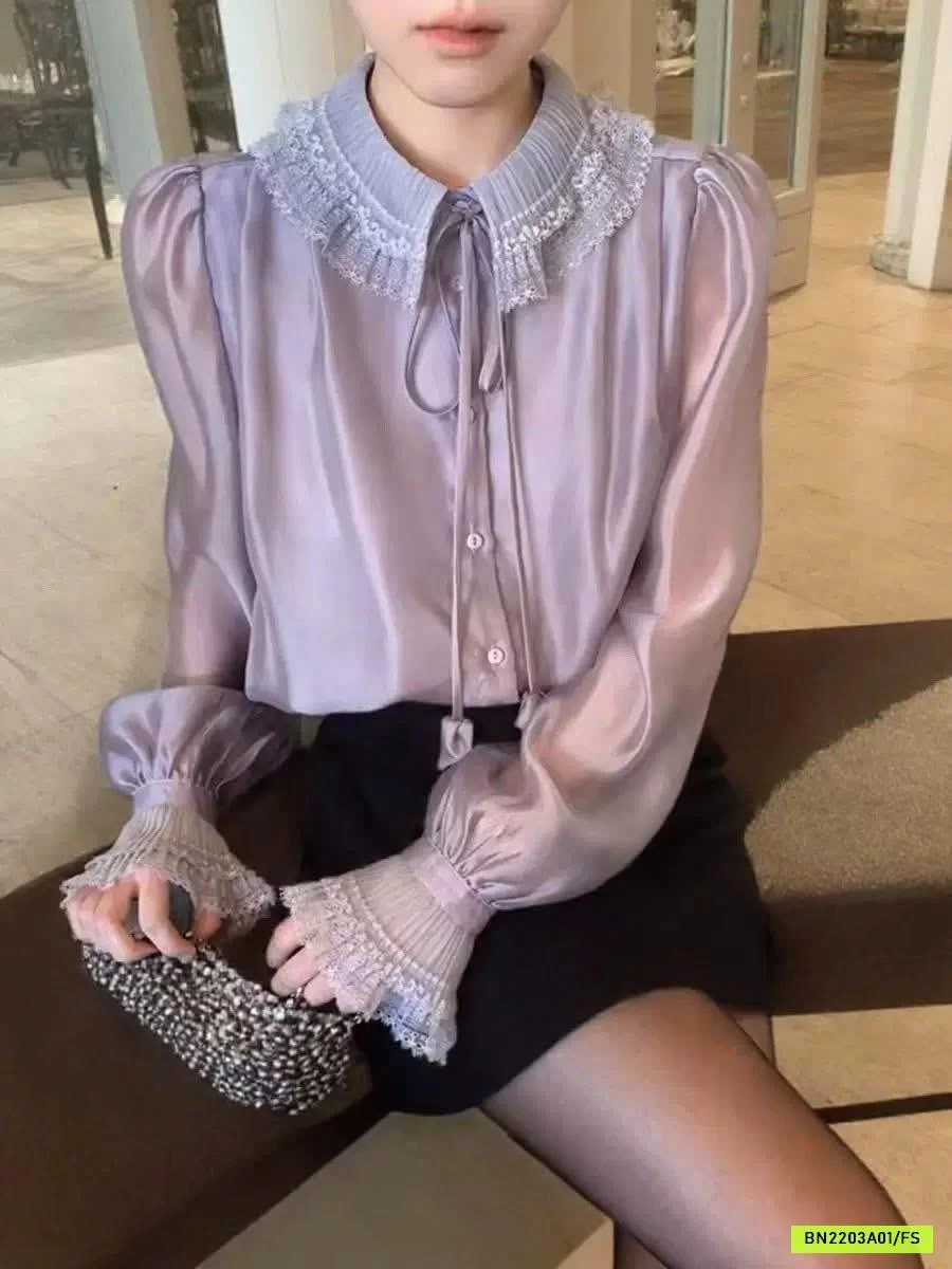 SƠ MI LỤA CỔ BÈO ANNA