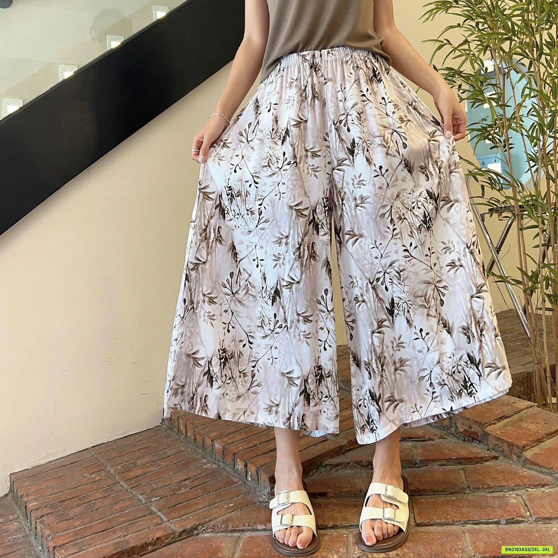 QUẦN LANH DÁNG RỘNG HỌA TIẾT