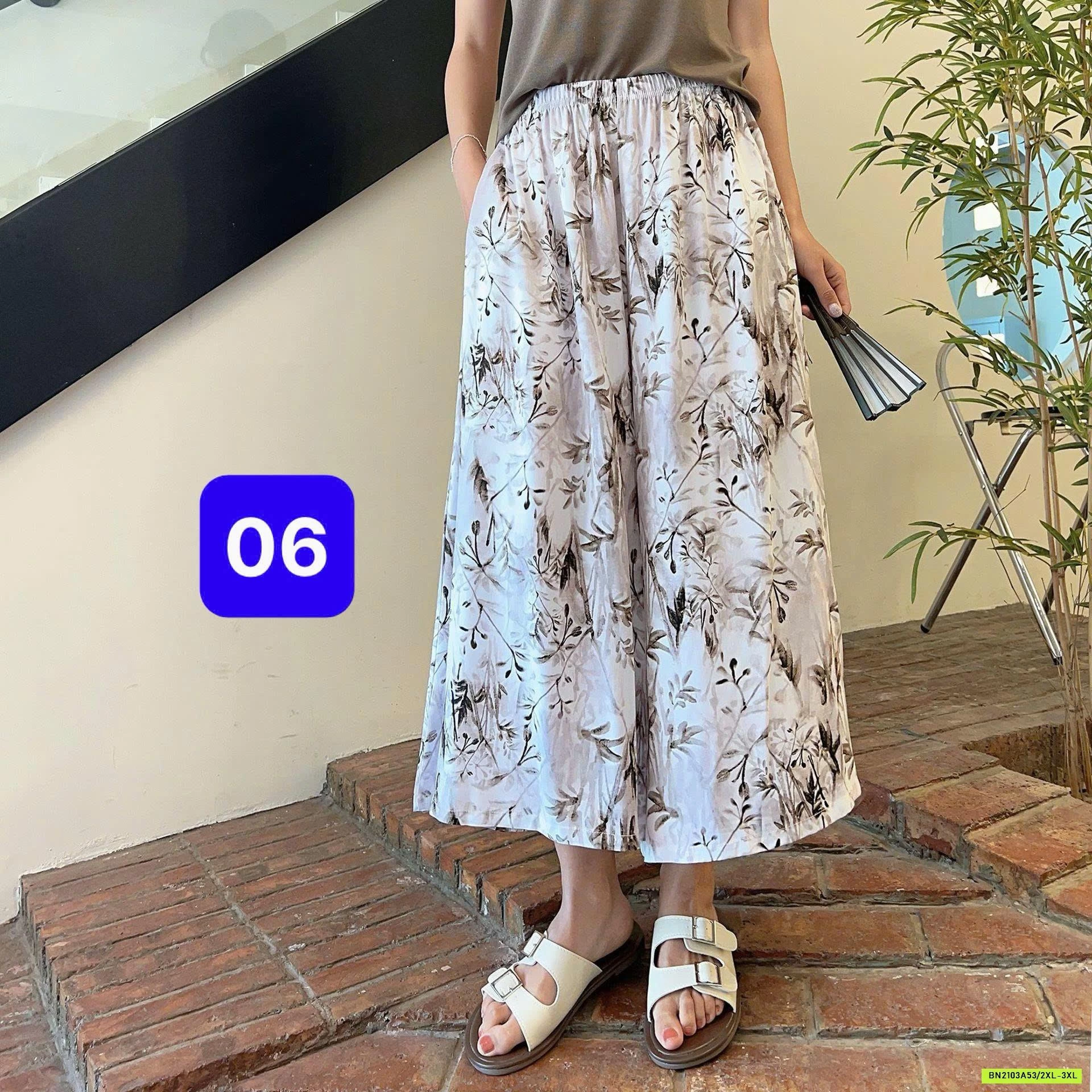 QUẦN LANH DÁNG RỘNG HỌA TIẾT