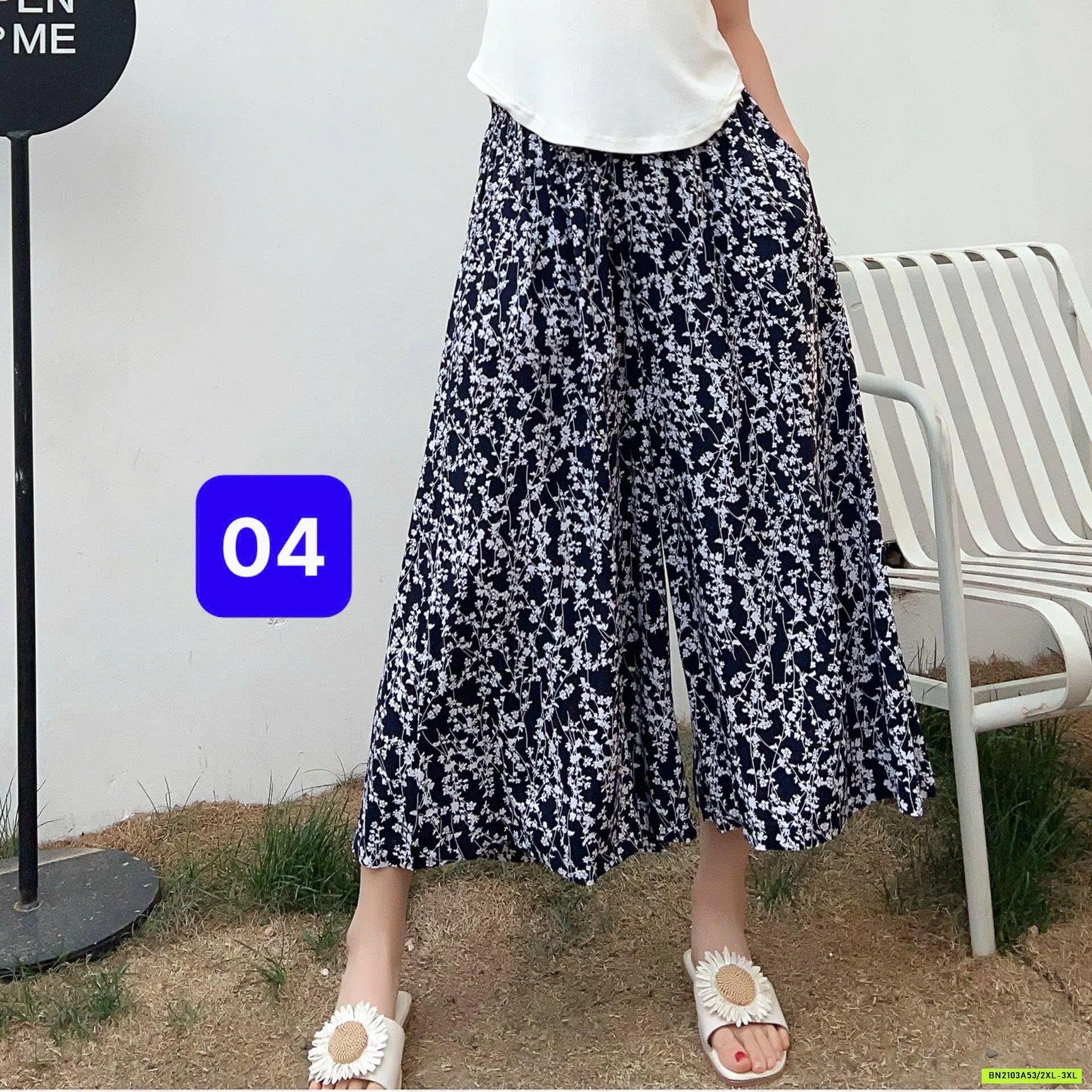 QUẦN LANH DÁNG RỘNG HỌA TIẾT